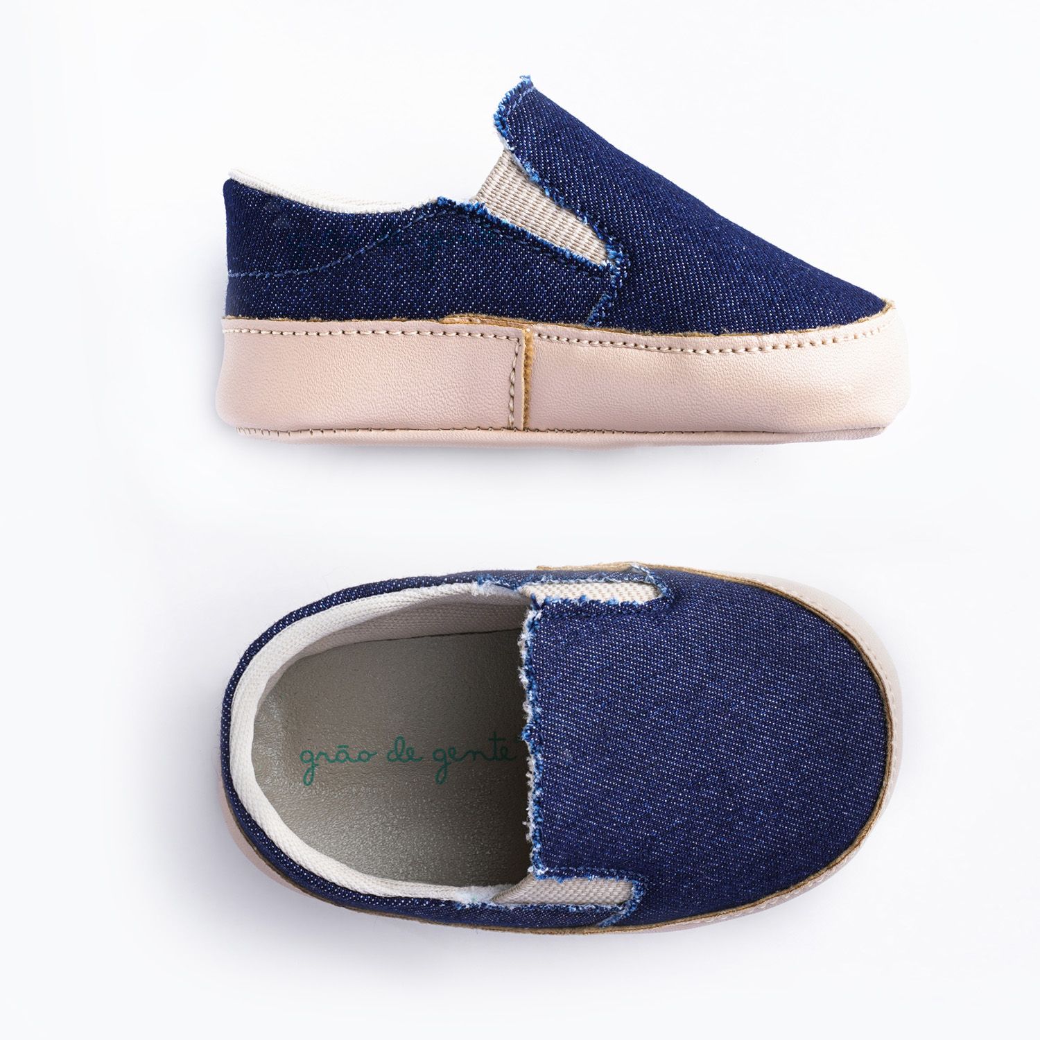 Tênis Bebê Slipper Azul Jeans Tam 14