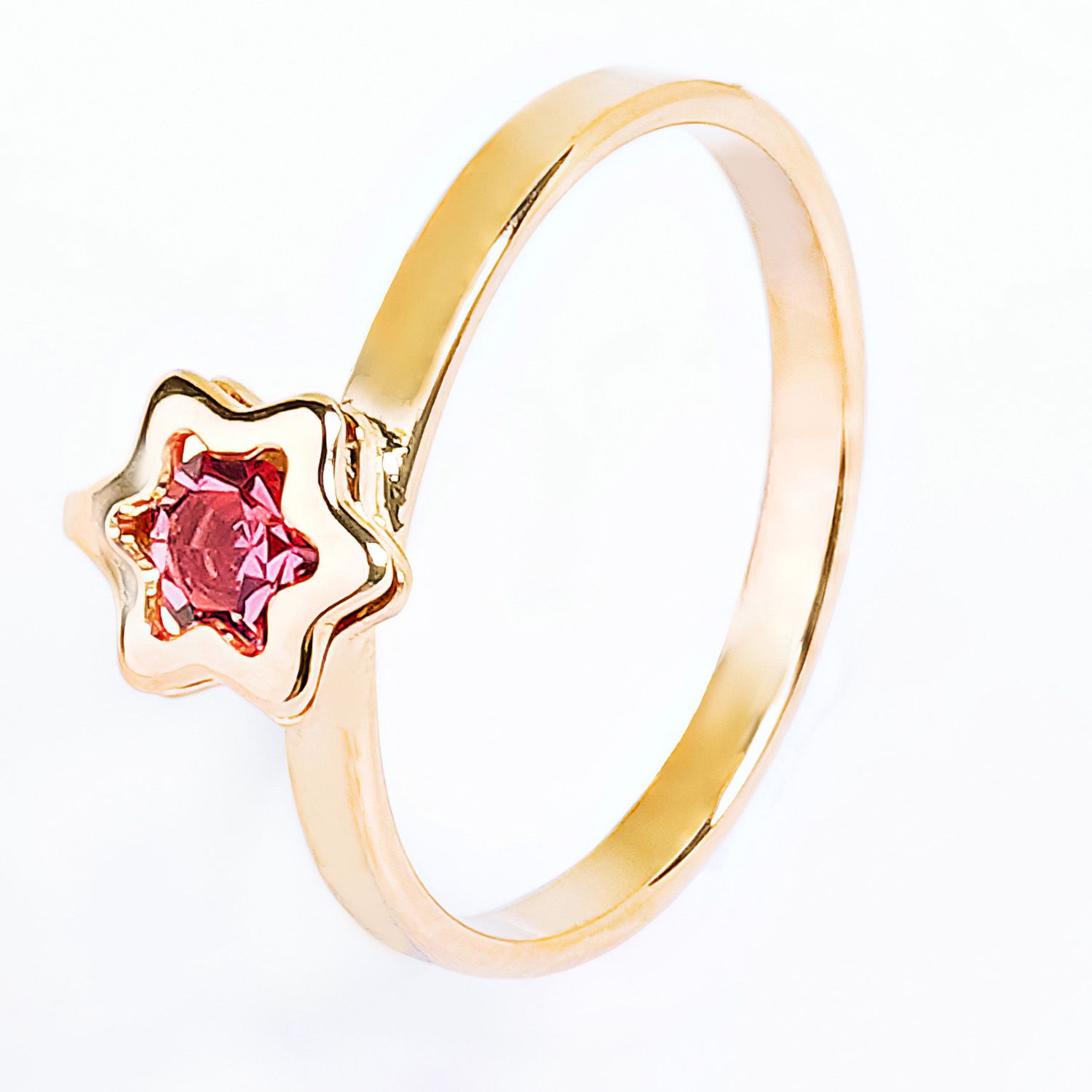 Anel Infantil Estrela com Strass Marsala Ouro