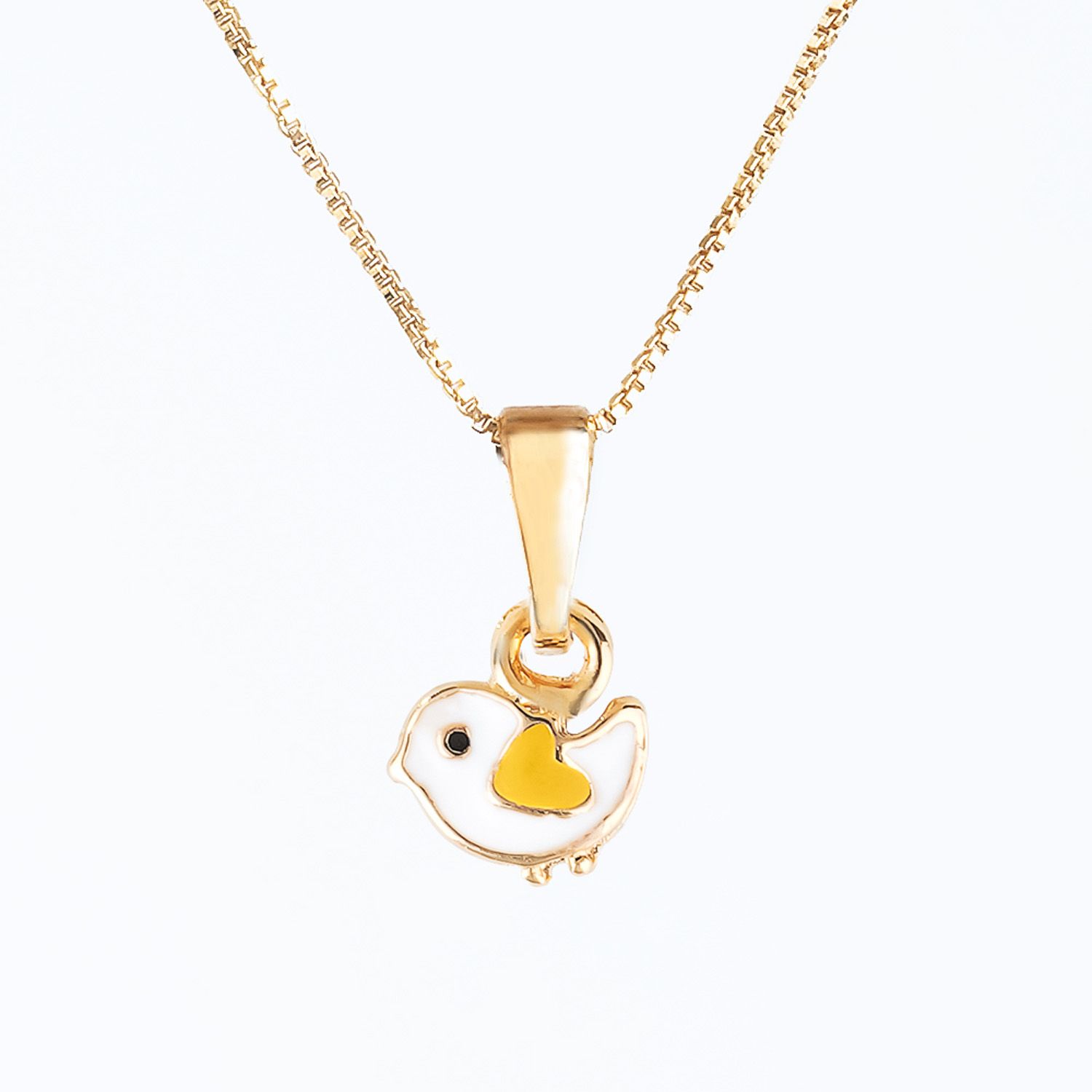 Conjunto Infantil Colar e Brincos Passarinho Ouro