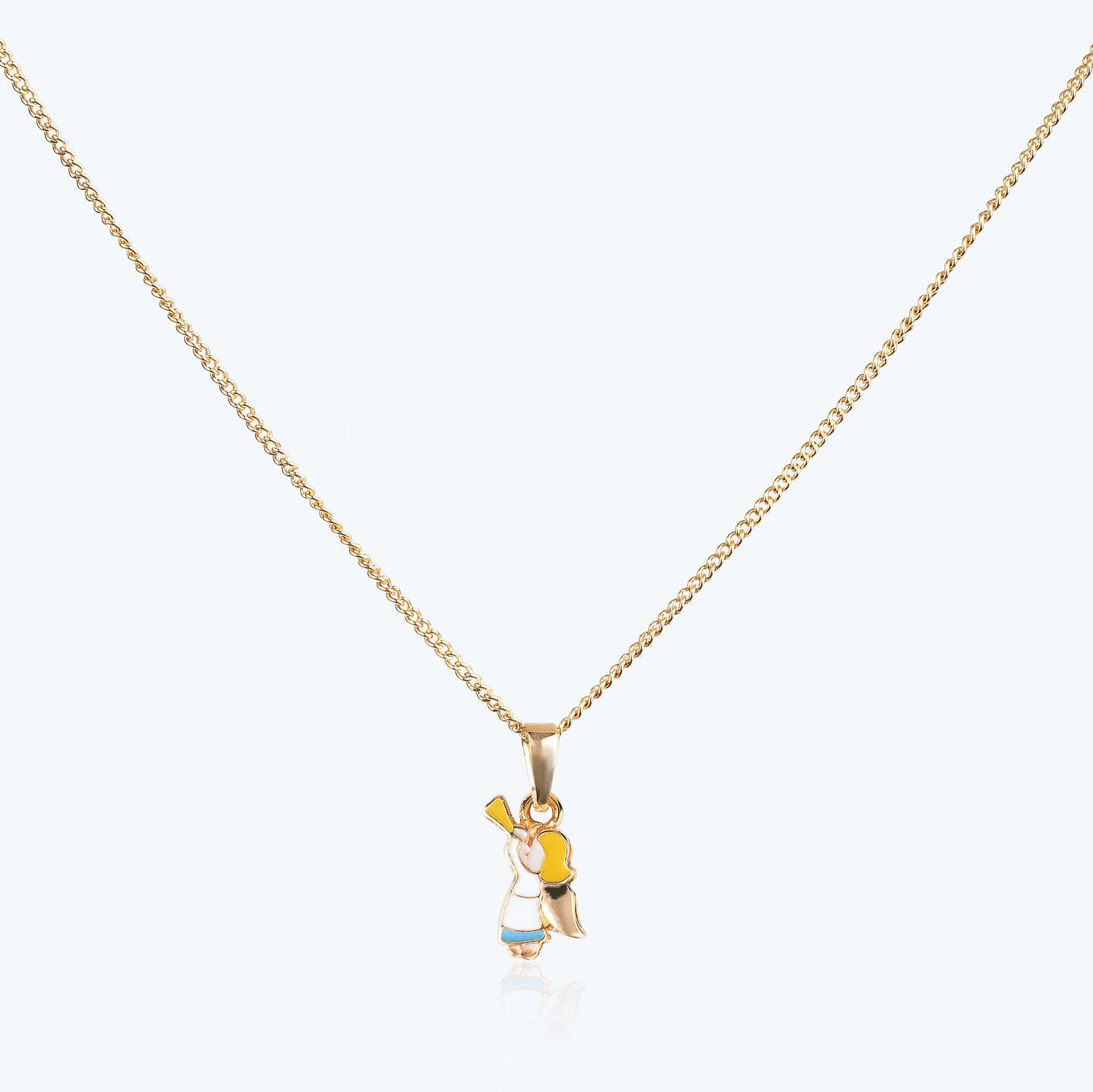 Conjunto Infantil Colar e Brincos Anjinho Ouro