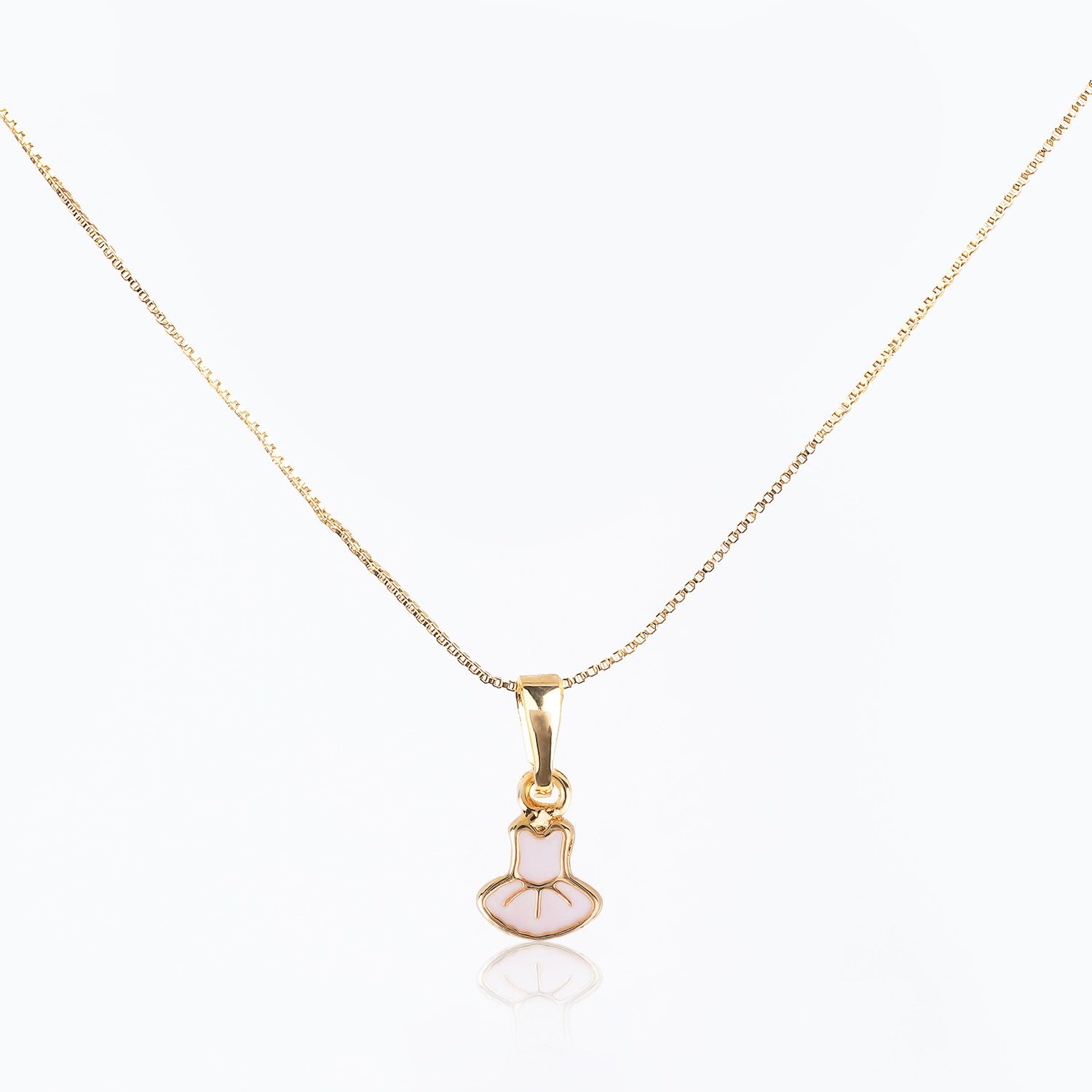 Conjunto Infantil Colar e Brincos Vestido de Bailarina Ouro