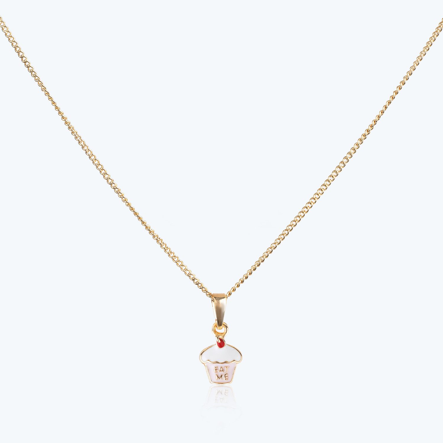 Conjunto Infantil Colar e Brincos Cupcake Ouro