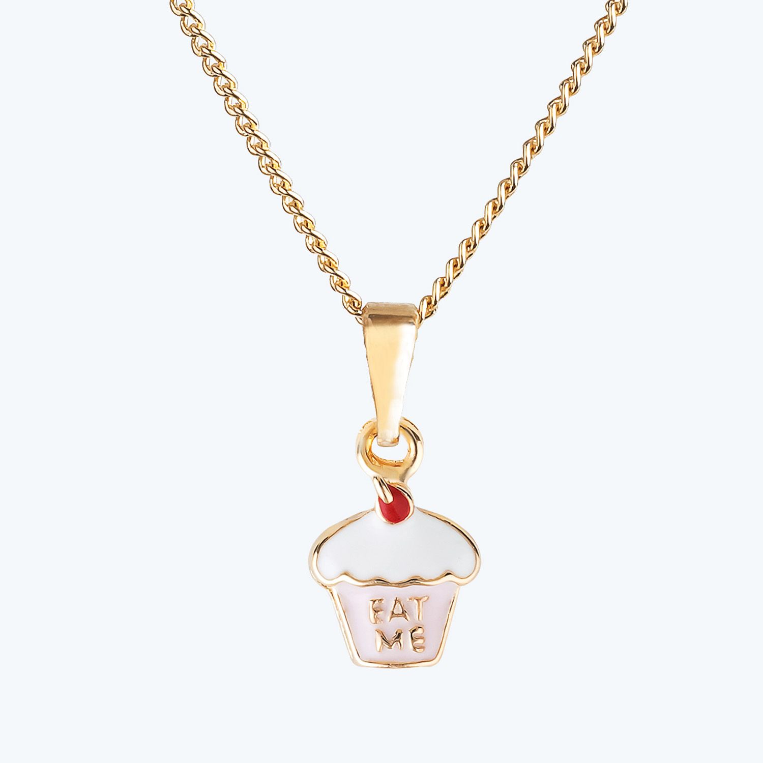 Conjunto Infantil Colar e Brincos Cupcake Ouro