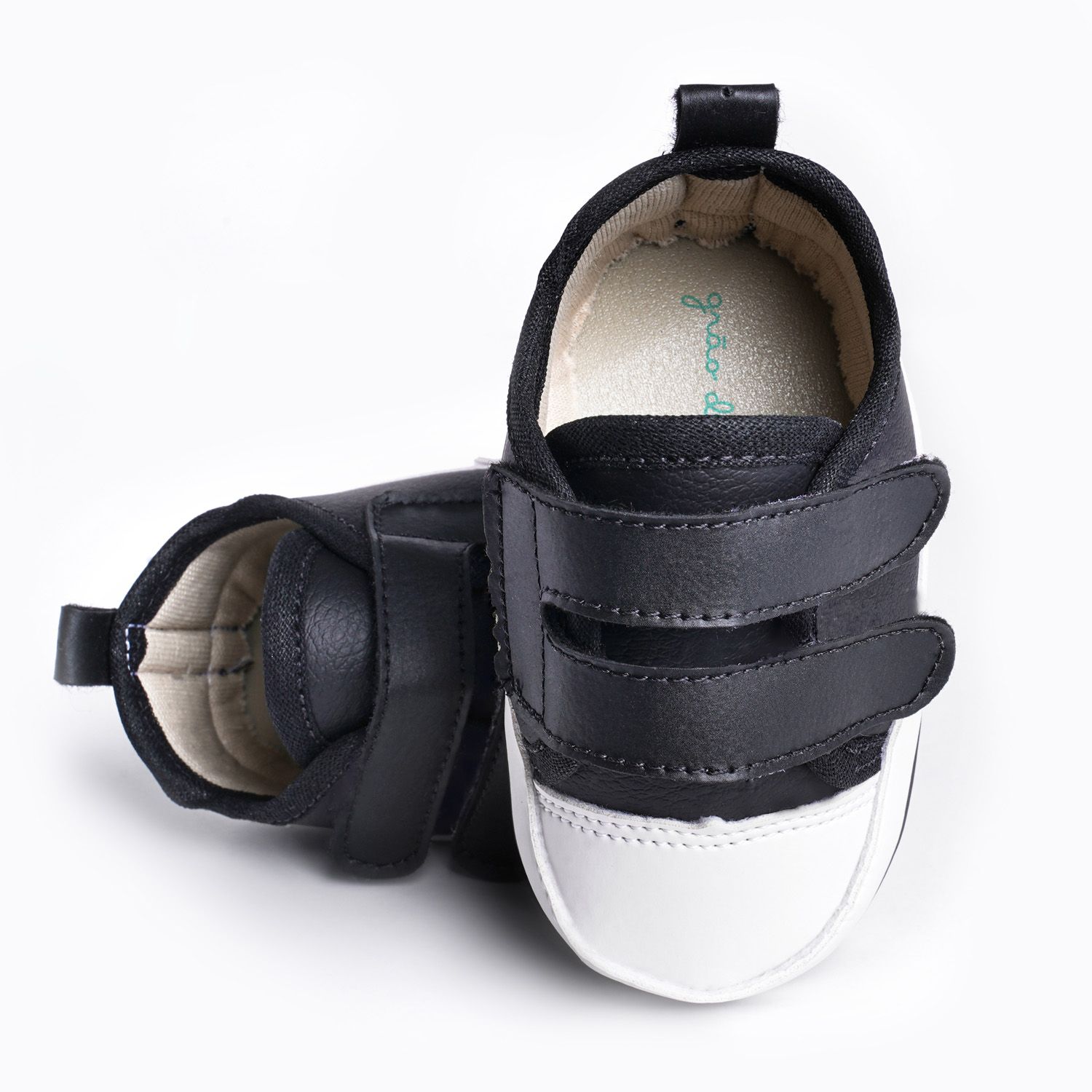 Tênis Bebê Casual Velcro Duplo Preto Tam 16