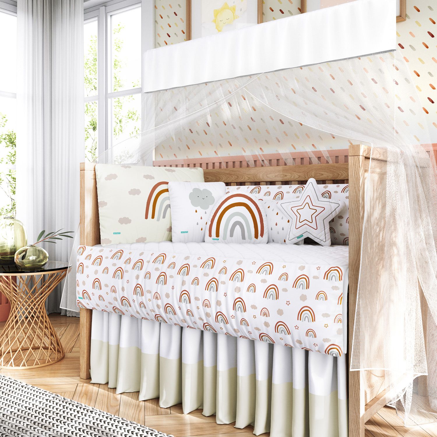 Kit Berço Arco-íris Boho