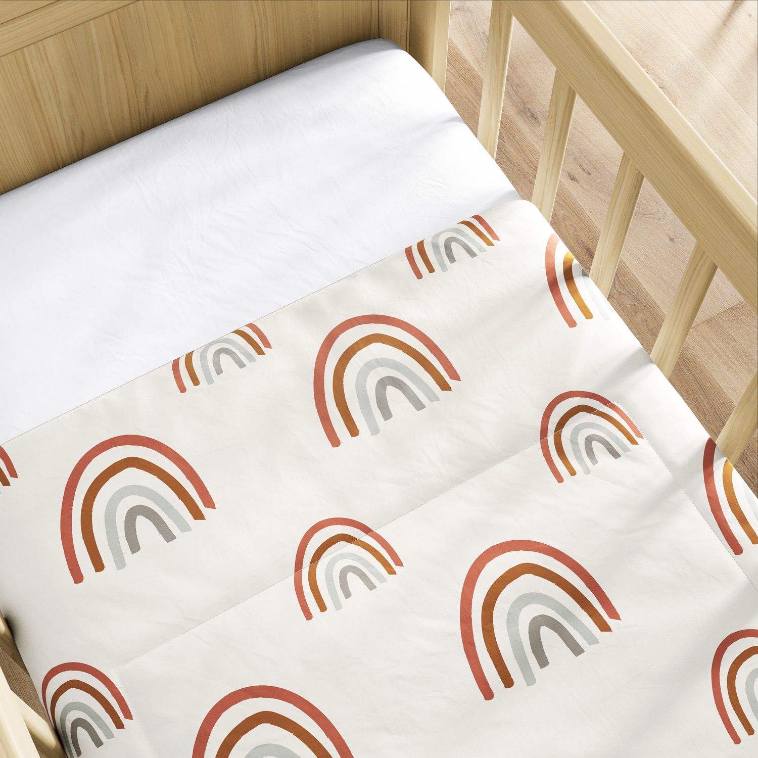 Edredom de Berço Arco-íris Boho