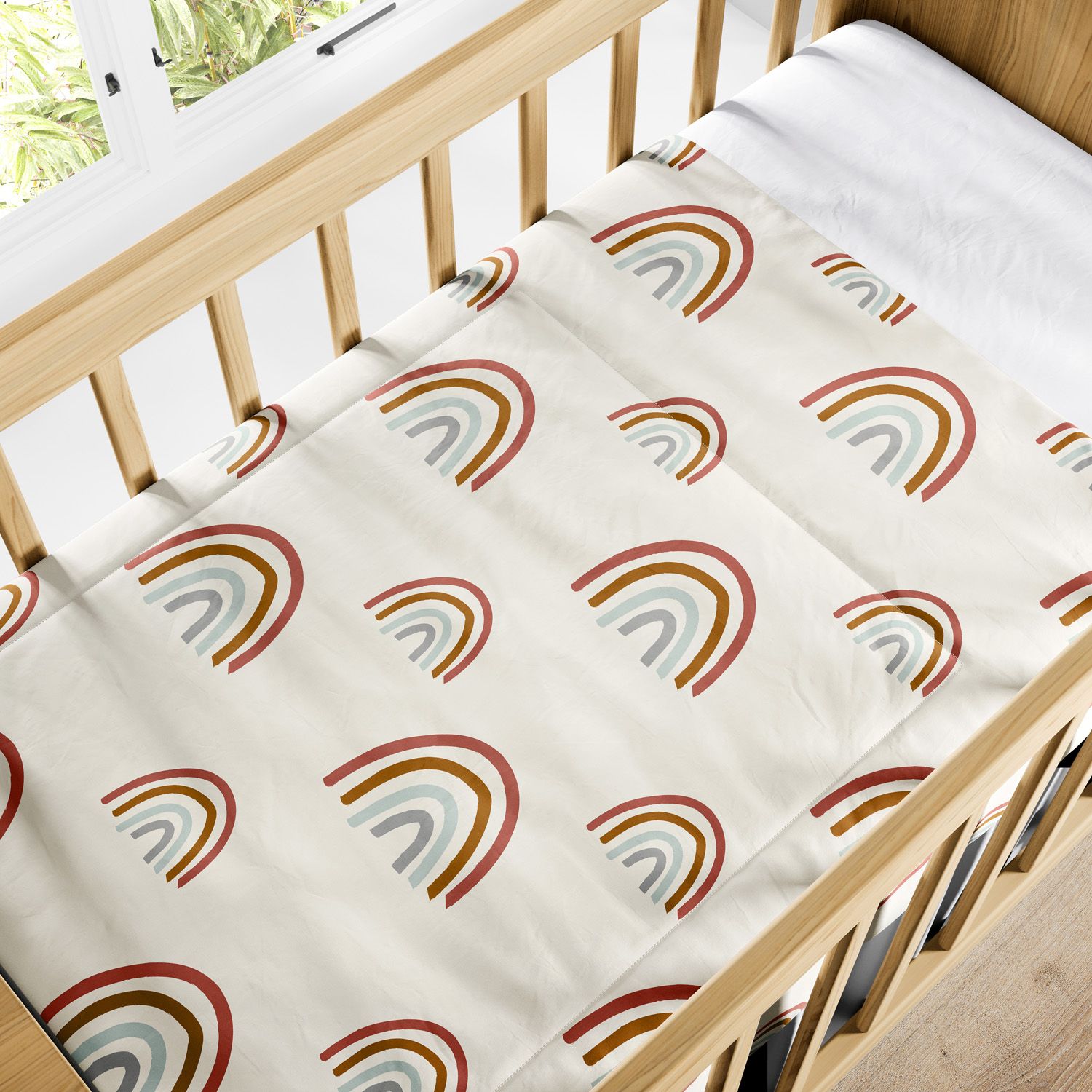 Edredom de Berço Arco-íris Boho