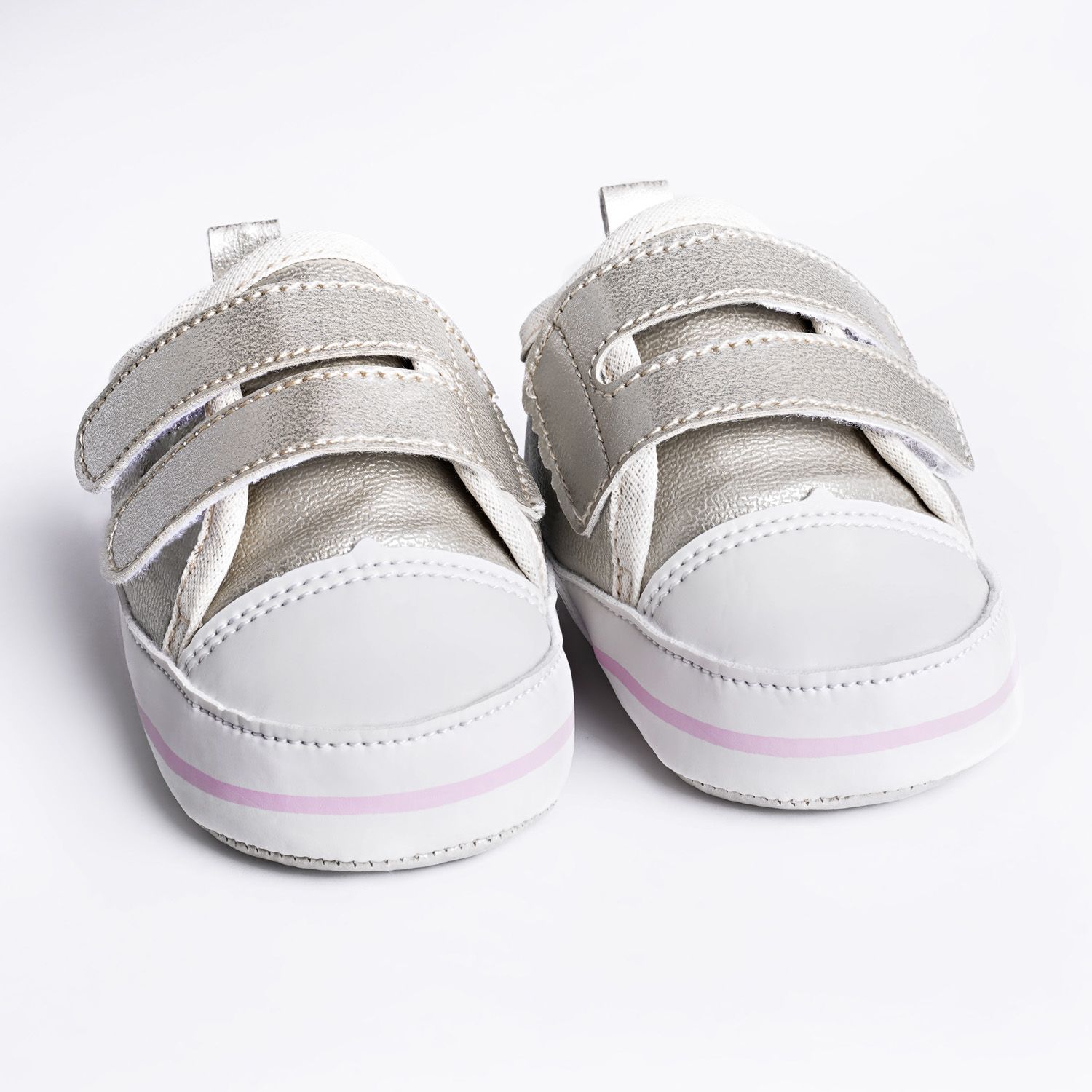 Tênis Bebê Casual Velcro Duplo Dourado Tam 17