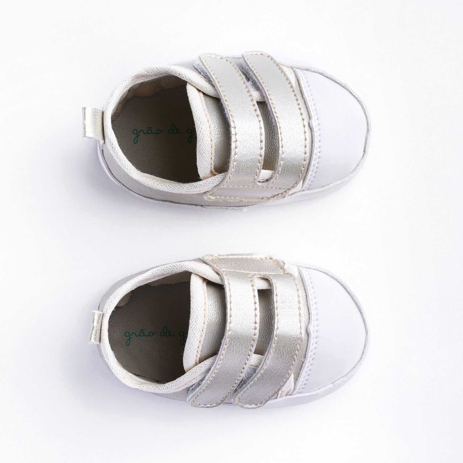 Tênis Bebê Casual Velcro Duplo Dourado Tam 17