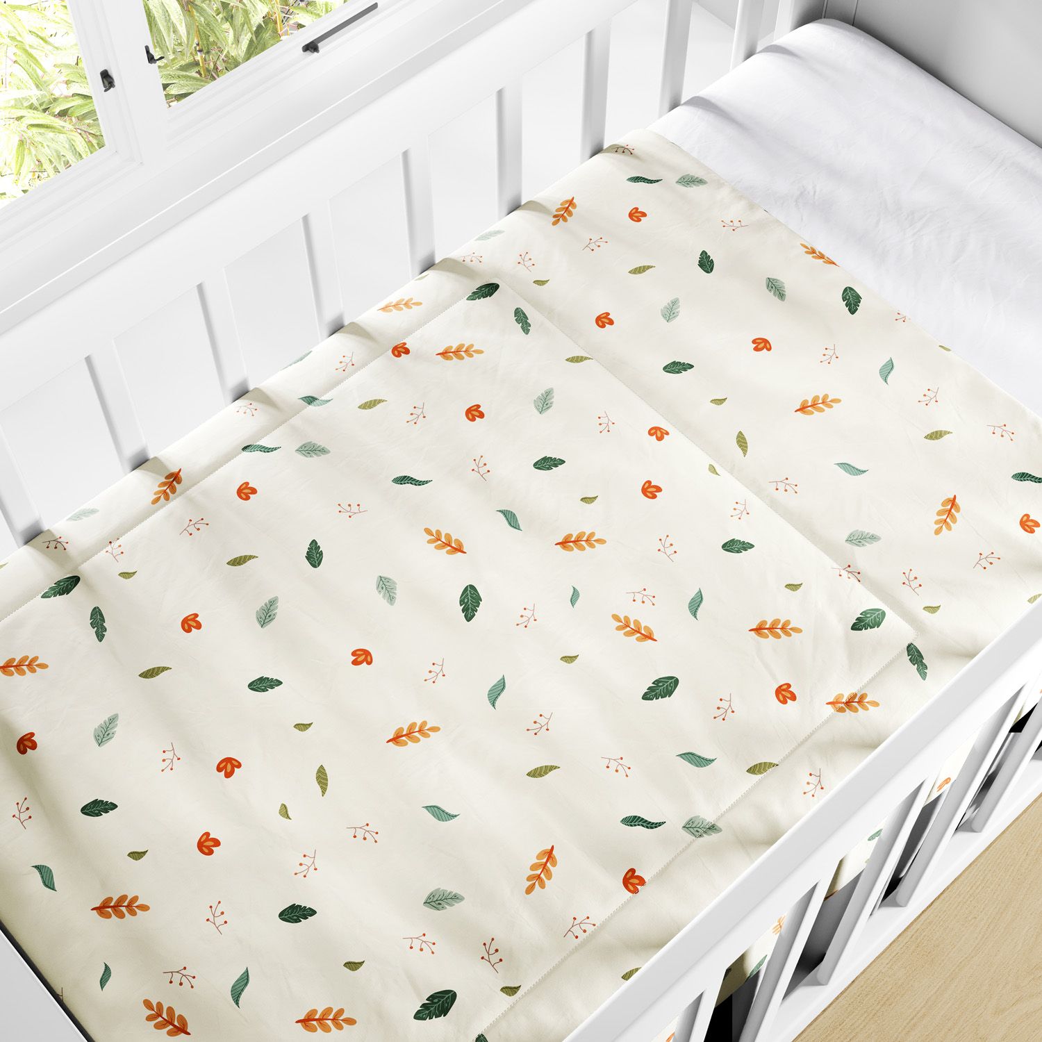 Edredom de Berço Folhas da Flora Brasileira