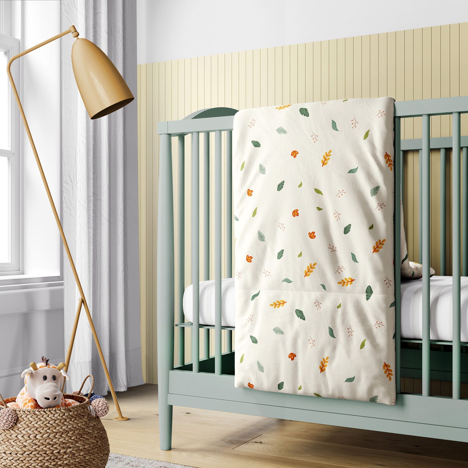 Edredom de Berço Folhas da Flora Brasileira