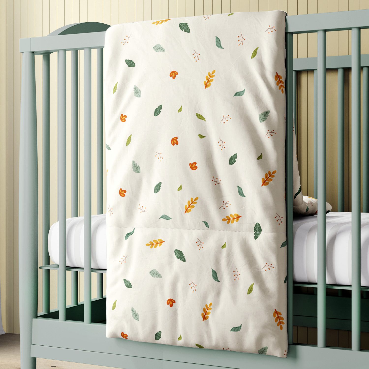 Edredom de Berço Folhas da Flora Brasileira