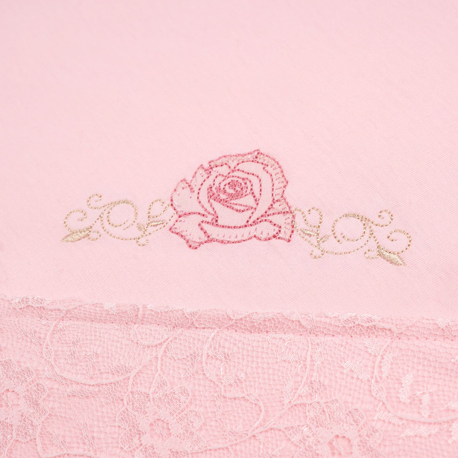 Saída Maternidade Renda Delicada Rosa 03 Peças