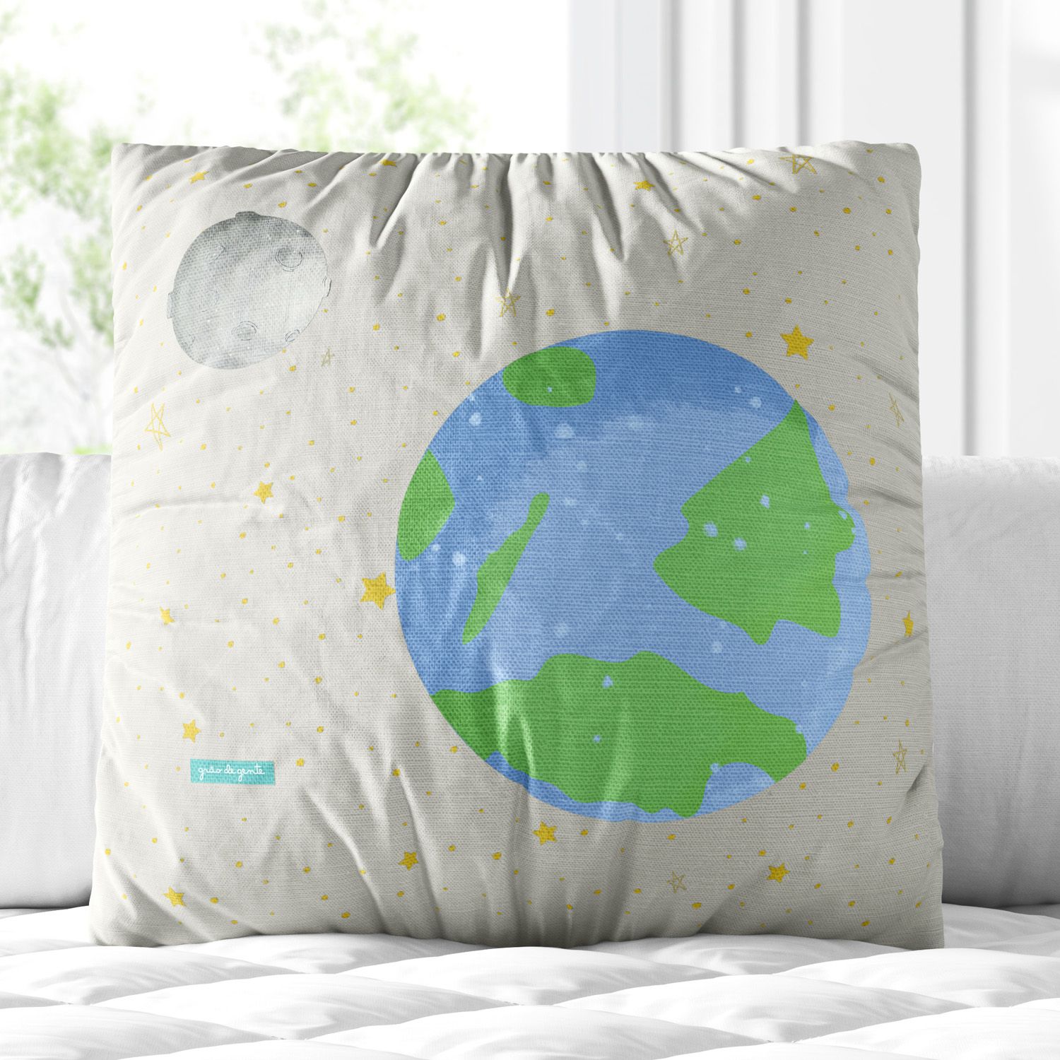 Almofada Quadrada Planeta Terra e Mercúrio 30cm