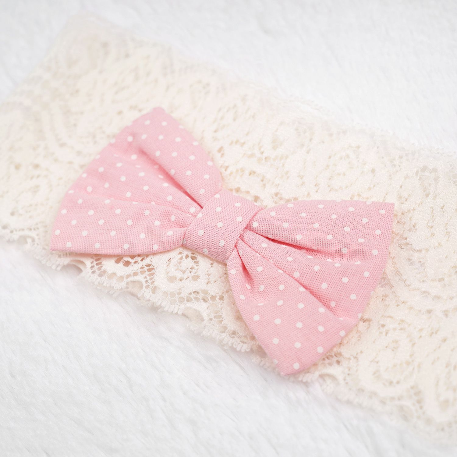 Saída Maternidade Ursinha Poá Rosa e Creme 04 Peças