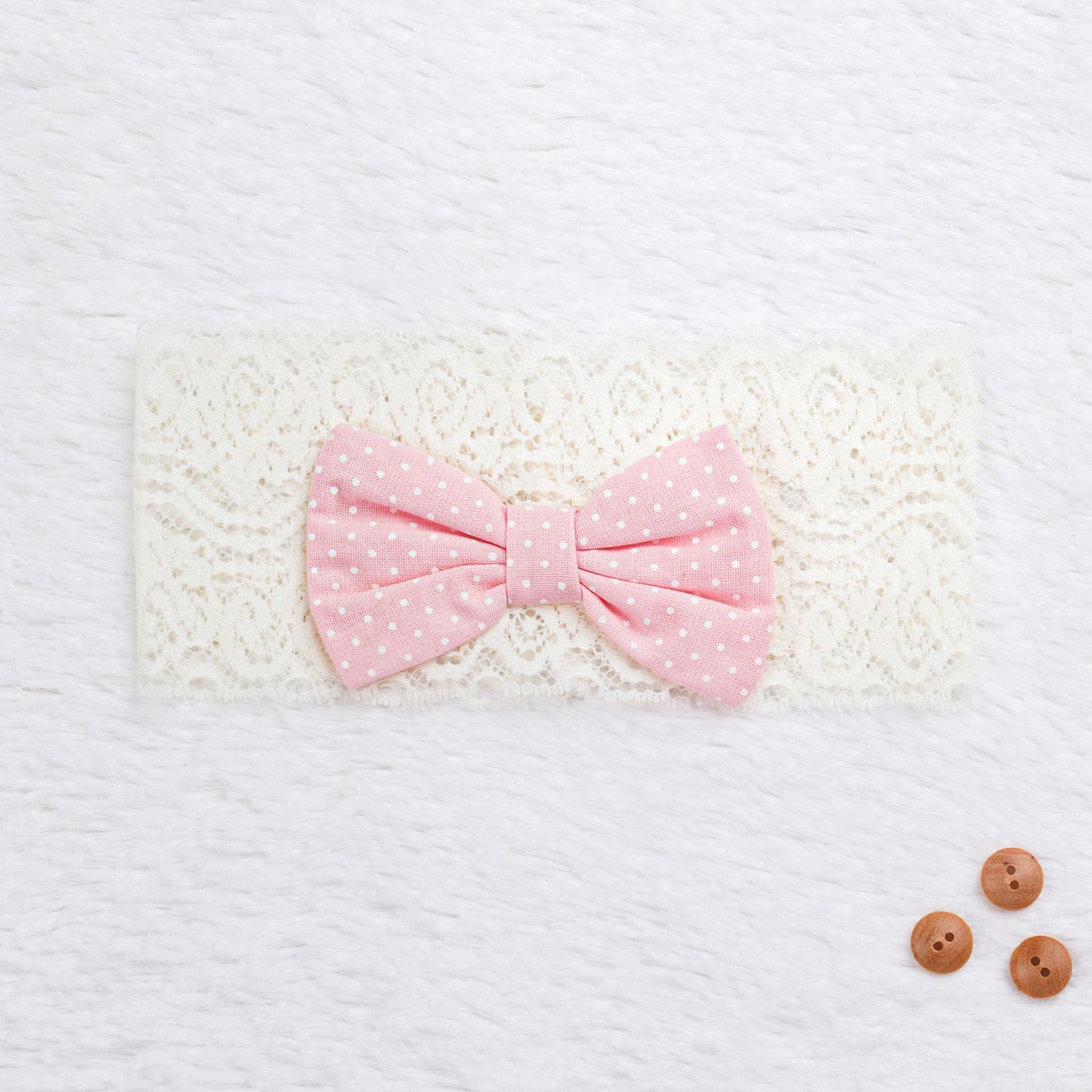 Saída Maternidade Ursinha Poá Rosa e Creme 04 Peças