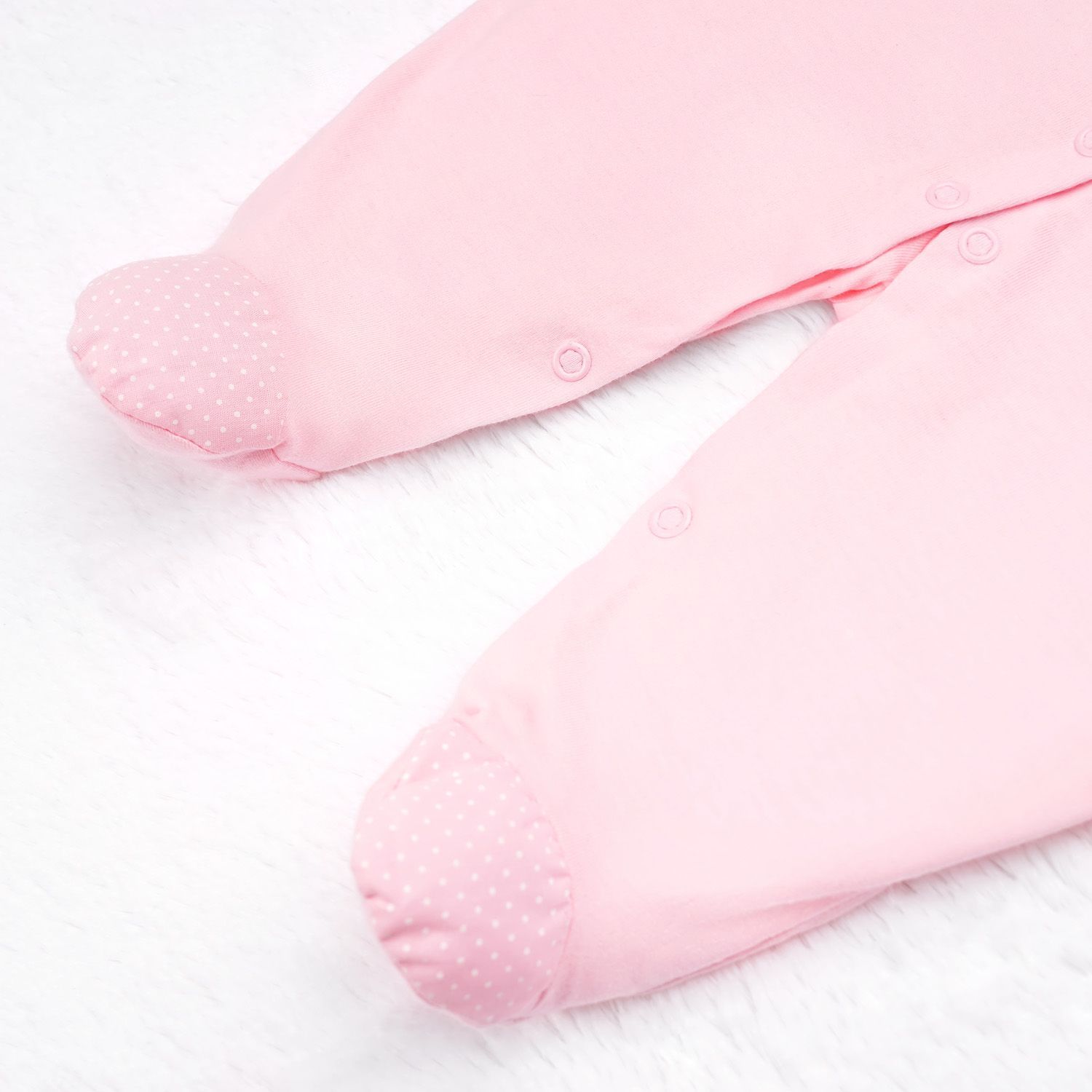 Saída Maternidade Ursinha Poá Rosa e Creme 04 Peças