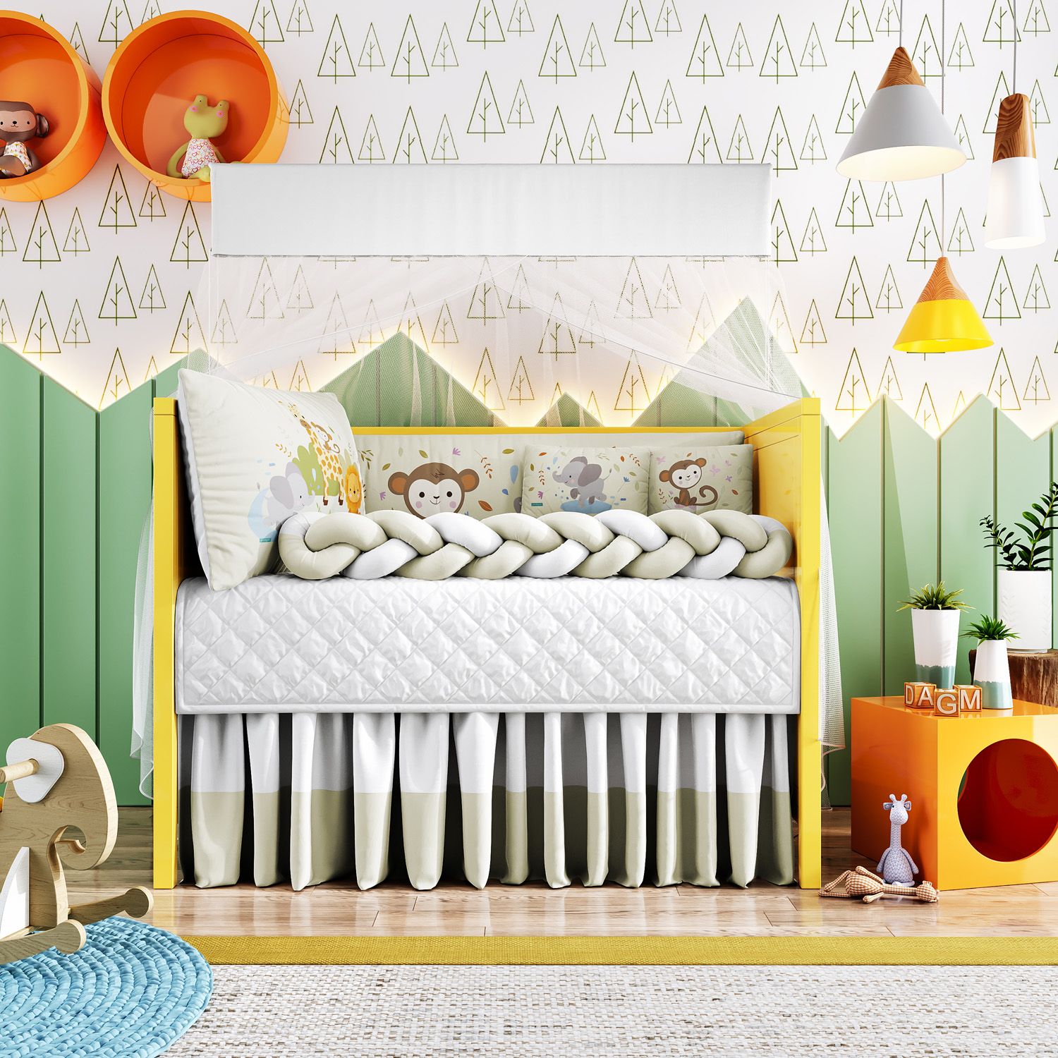 Kit Berço Trança Selva Baby