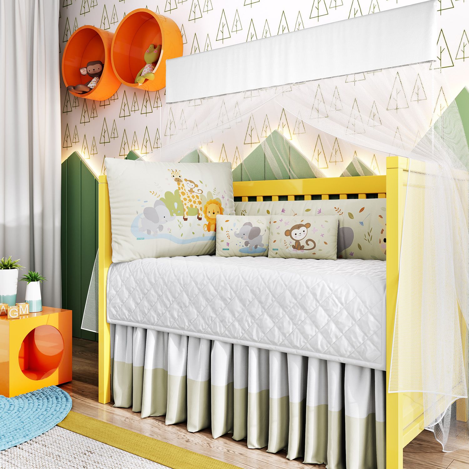 Kit Berço Trança Selva Baby