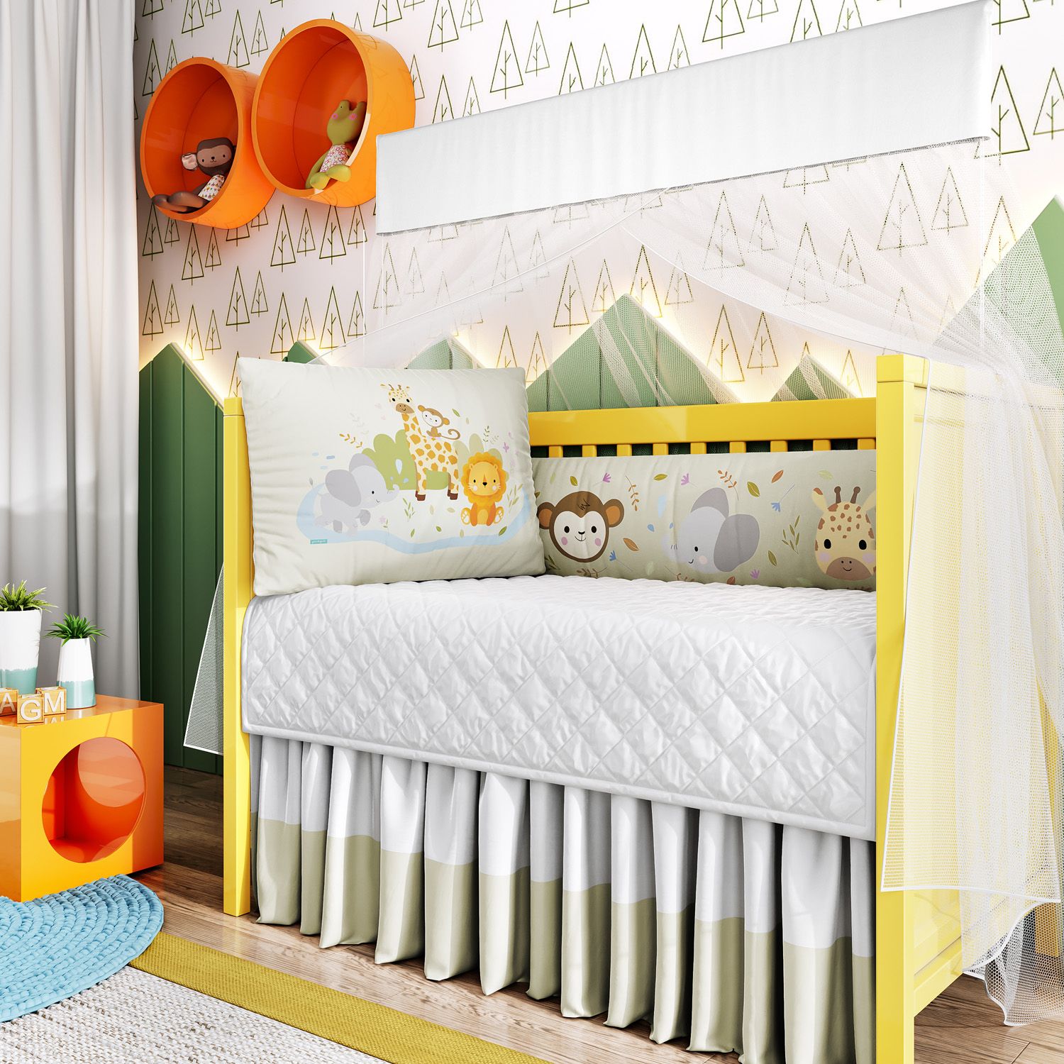 Kit Berço Trança Selva Baby