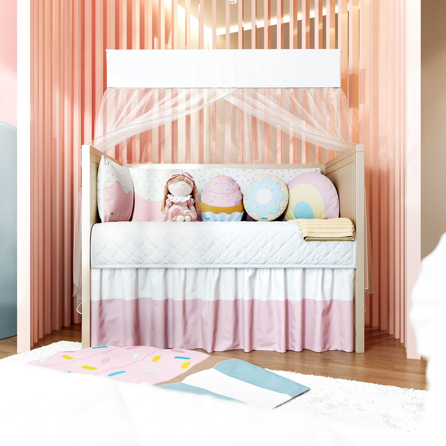 Kit Berço Dobrável 2 em 1 Doce Sonho