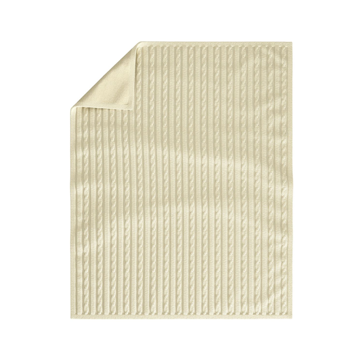 Manta Tricot Trança Amarelo Camomila 1M