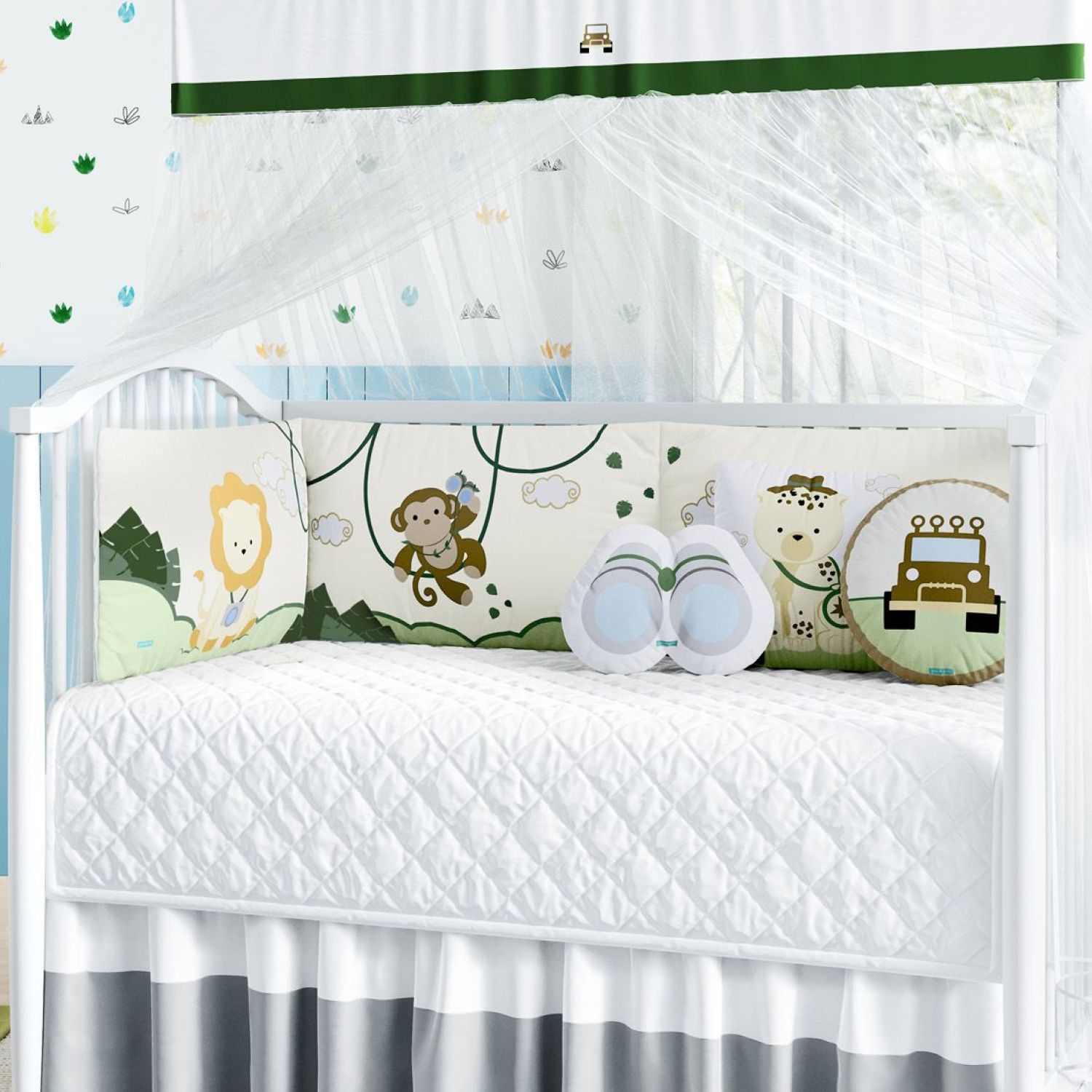 Kit Berço Dobrável 2 em 1 Aventura Safári