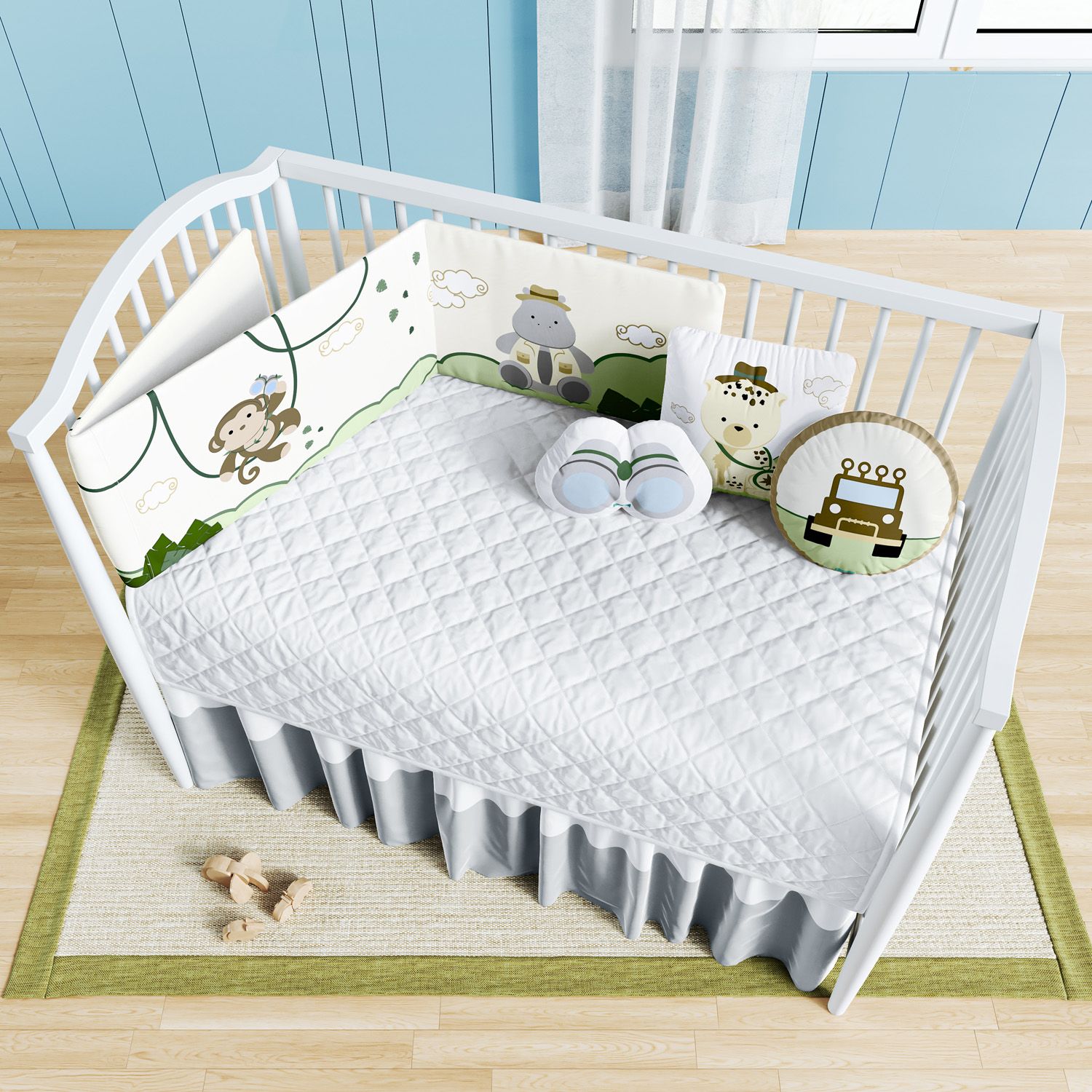 Kit Berço Dobrável 2 em 1 Aventura Safári