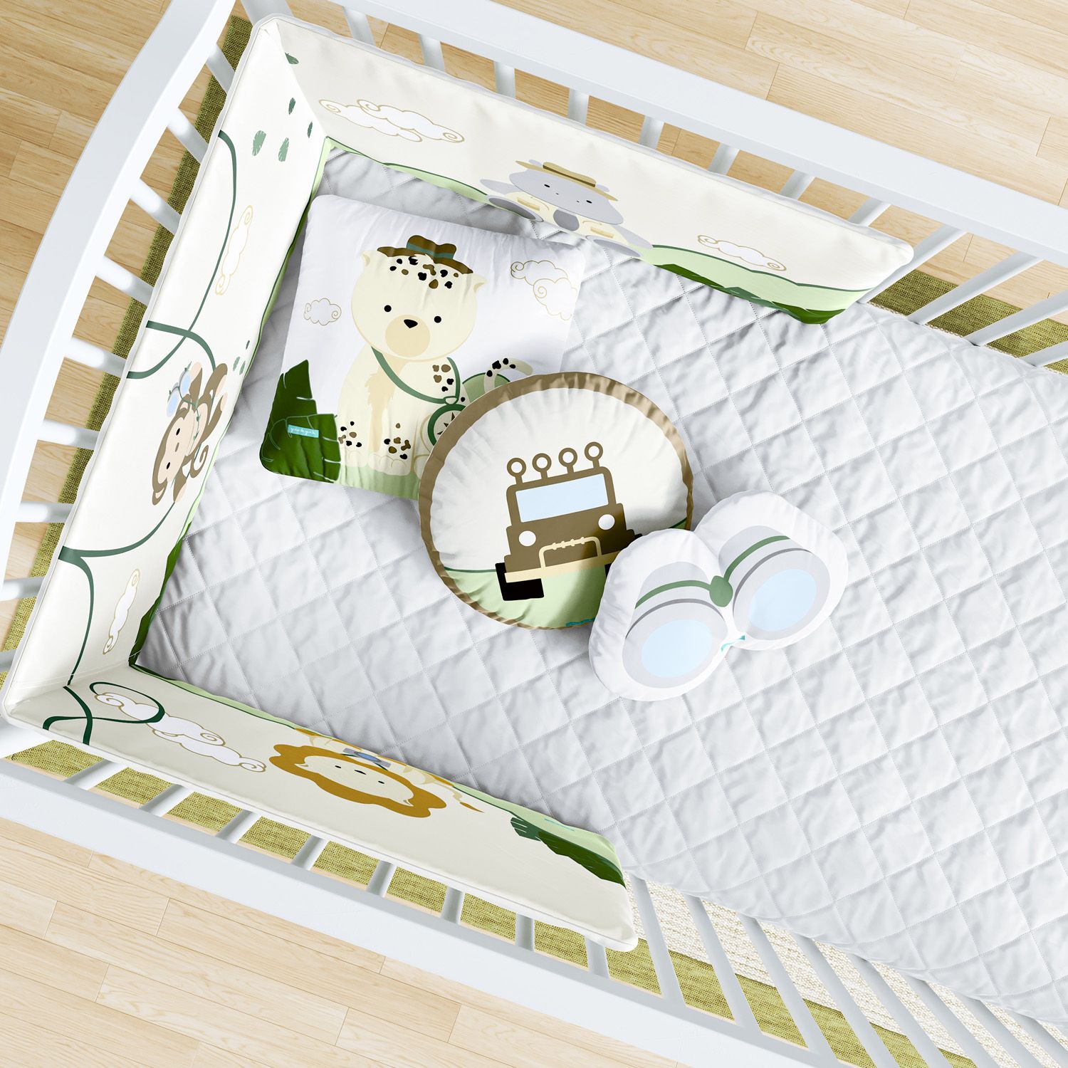 Kit Berço Dobrável 2 em 1 Aventura Safári