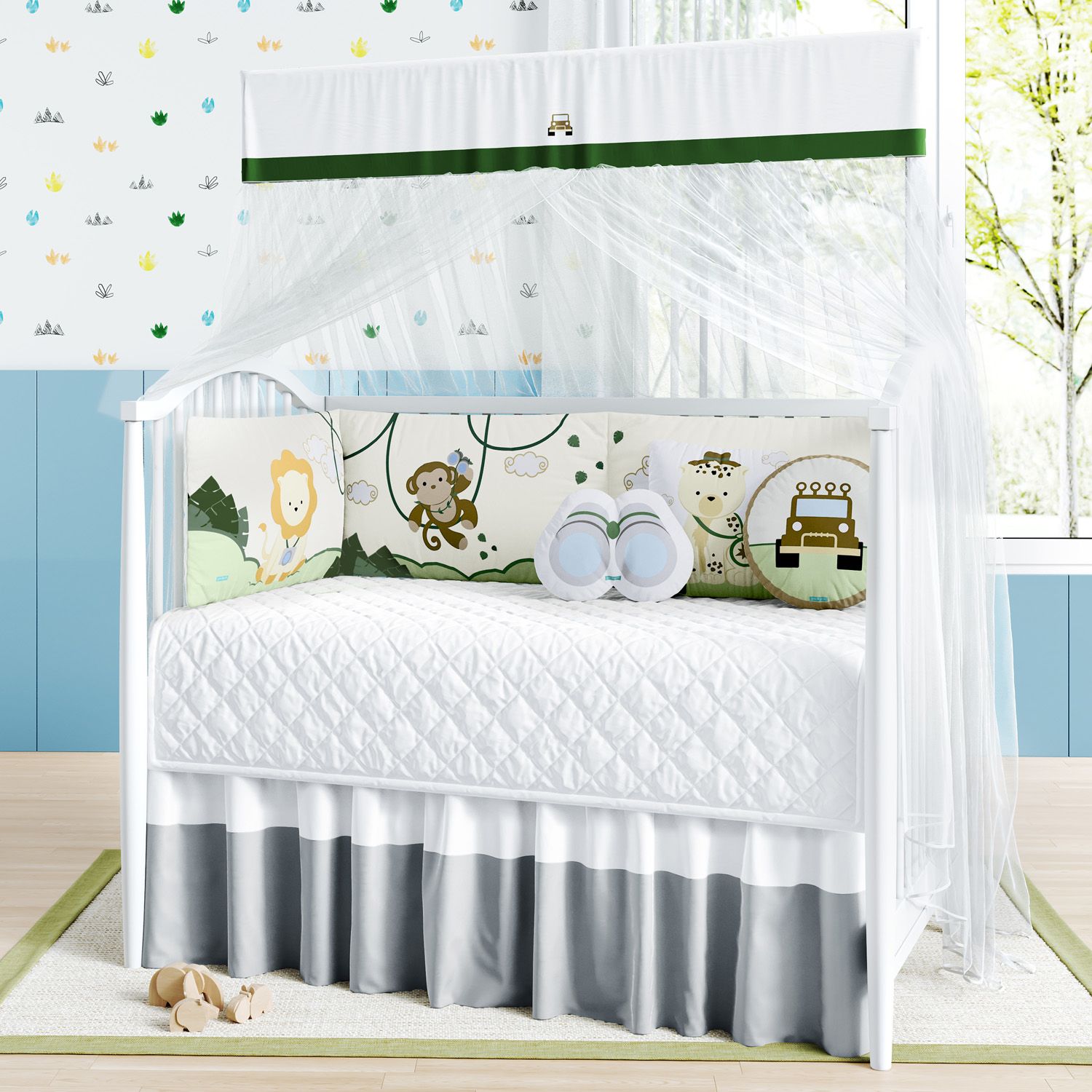 Kit Berço Dobrável 2 em 1 Aventura Safári