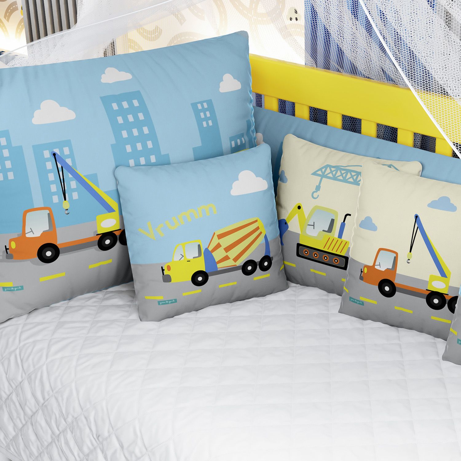 Kit Berço Trança Caminhão Azul