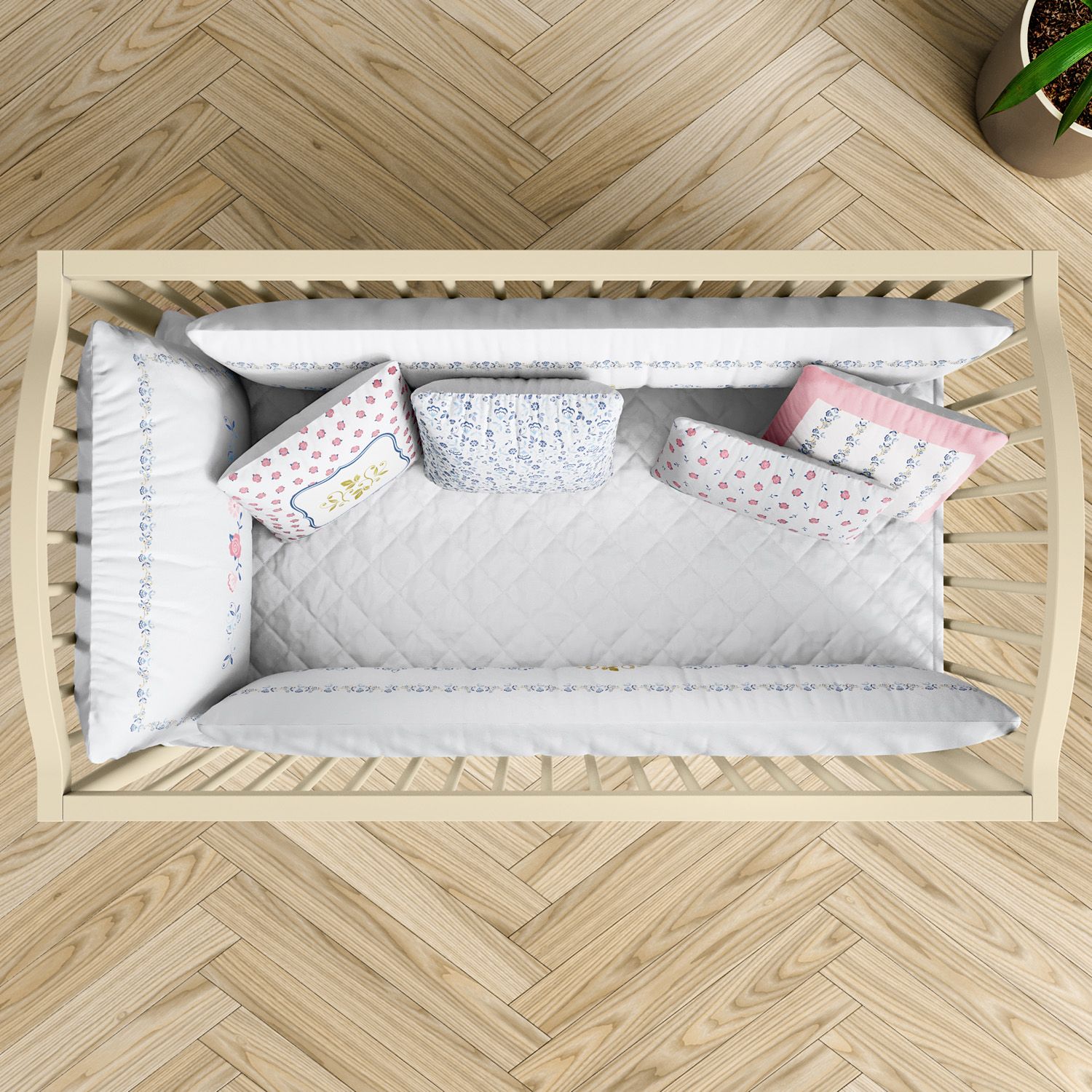 Kit Berço Floral Liberty Azul