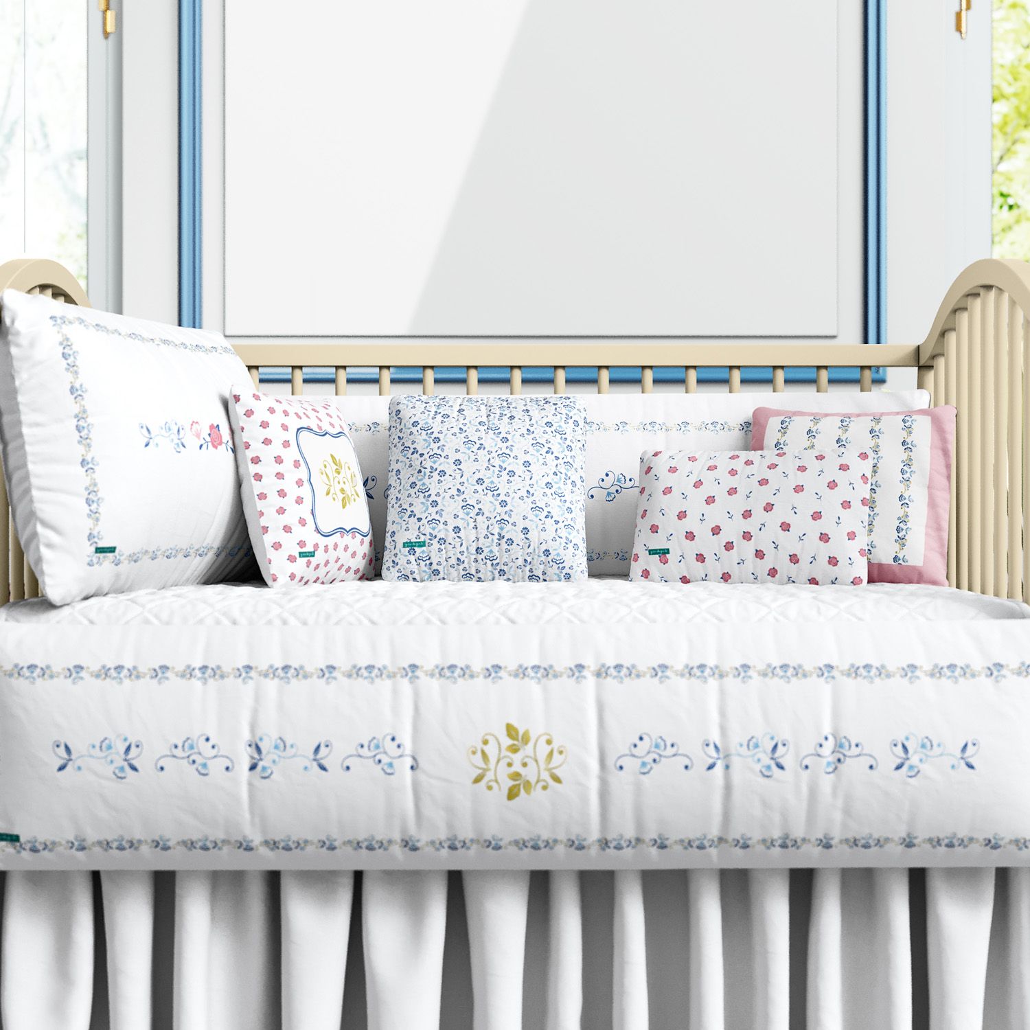 Kit Berço Floral Liberty Azul