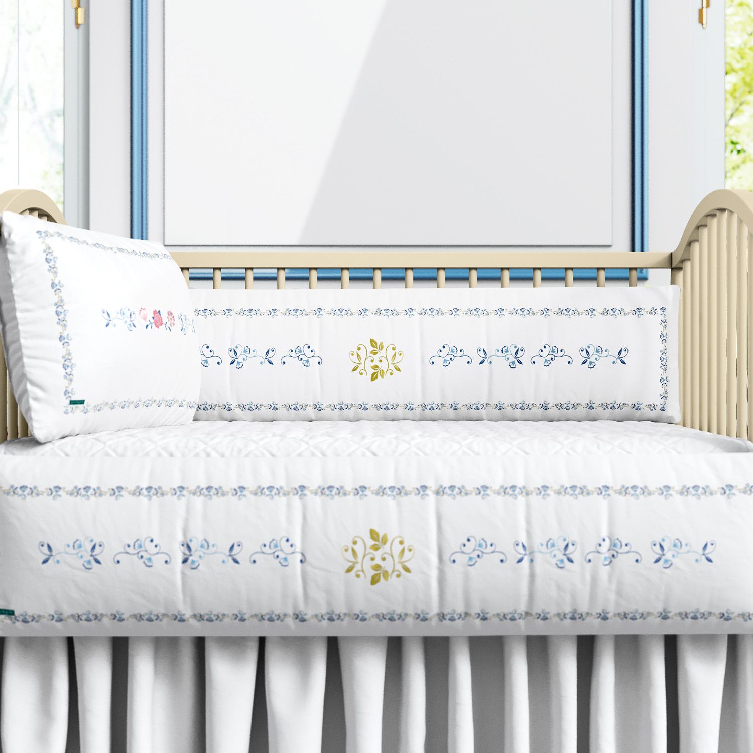 Kit Berço Floral Liberty Azul