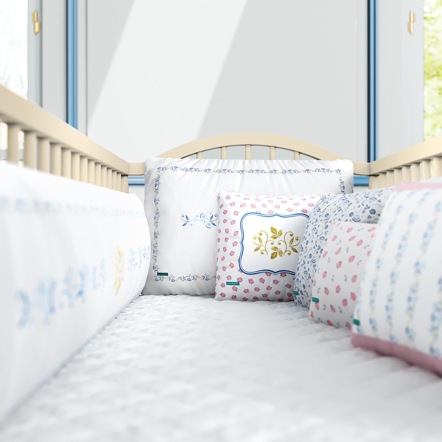 Kit Berço Floral Liberty Azul