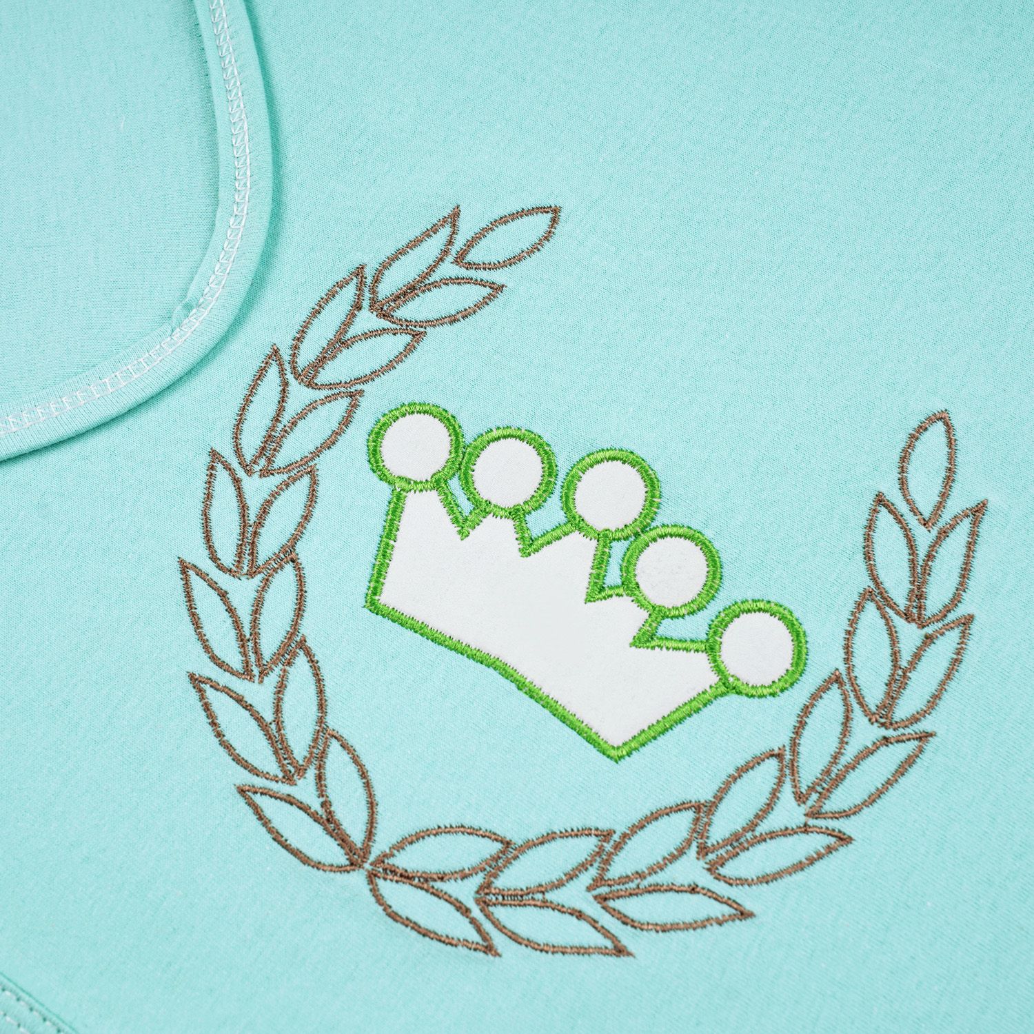 Saída Maternidade Realeza Verde Água 02 Peças