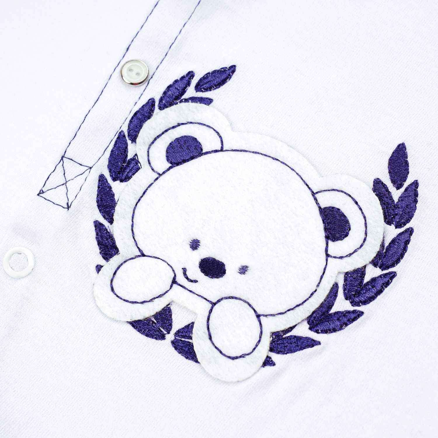 Saída Maternidade Ursinho Polar Azul Marinho 02 Peças