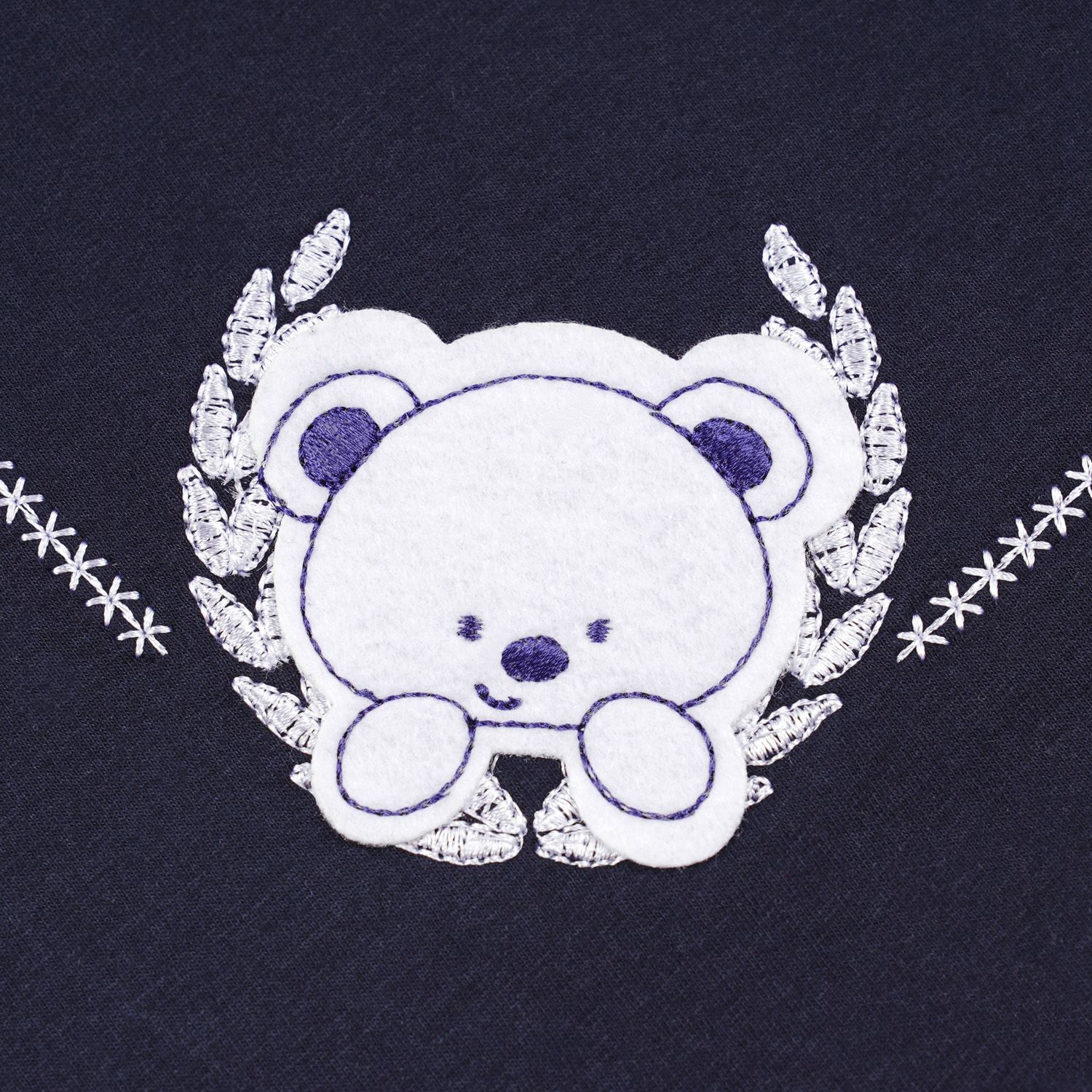 Saída Maternidade Ursinho Polar Azul Marinho 02 Peças