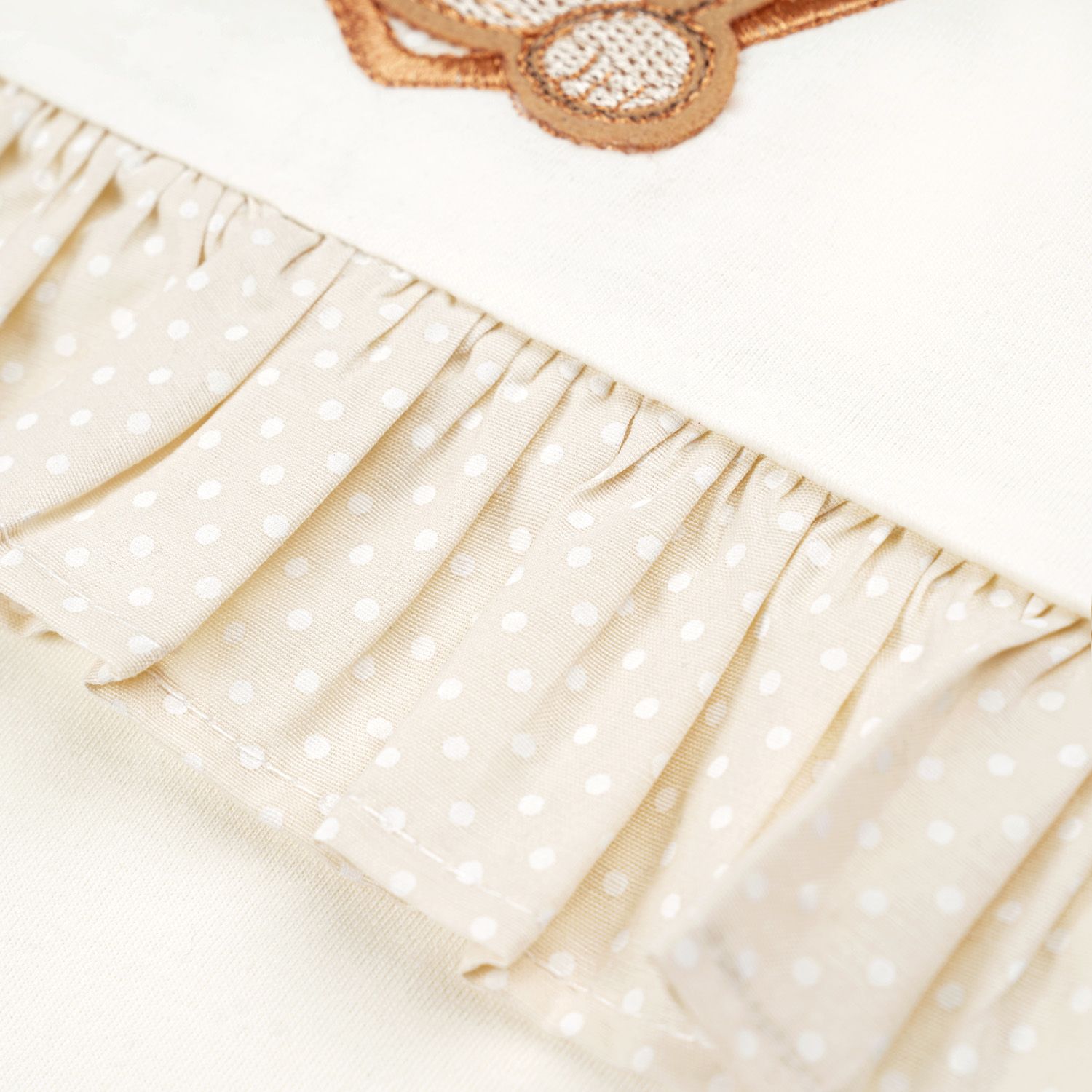 Saída Maternidade Ursinha Princesa Poá Amarelo Camomila 02 Peças