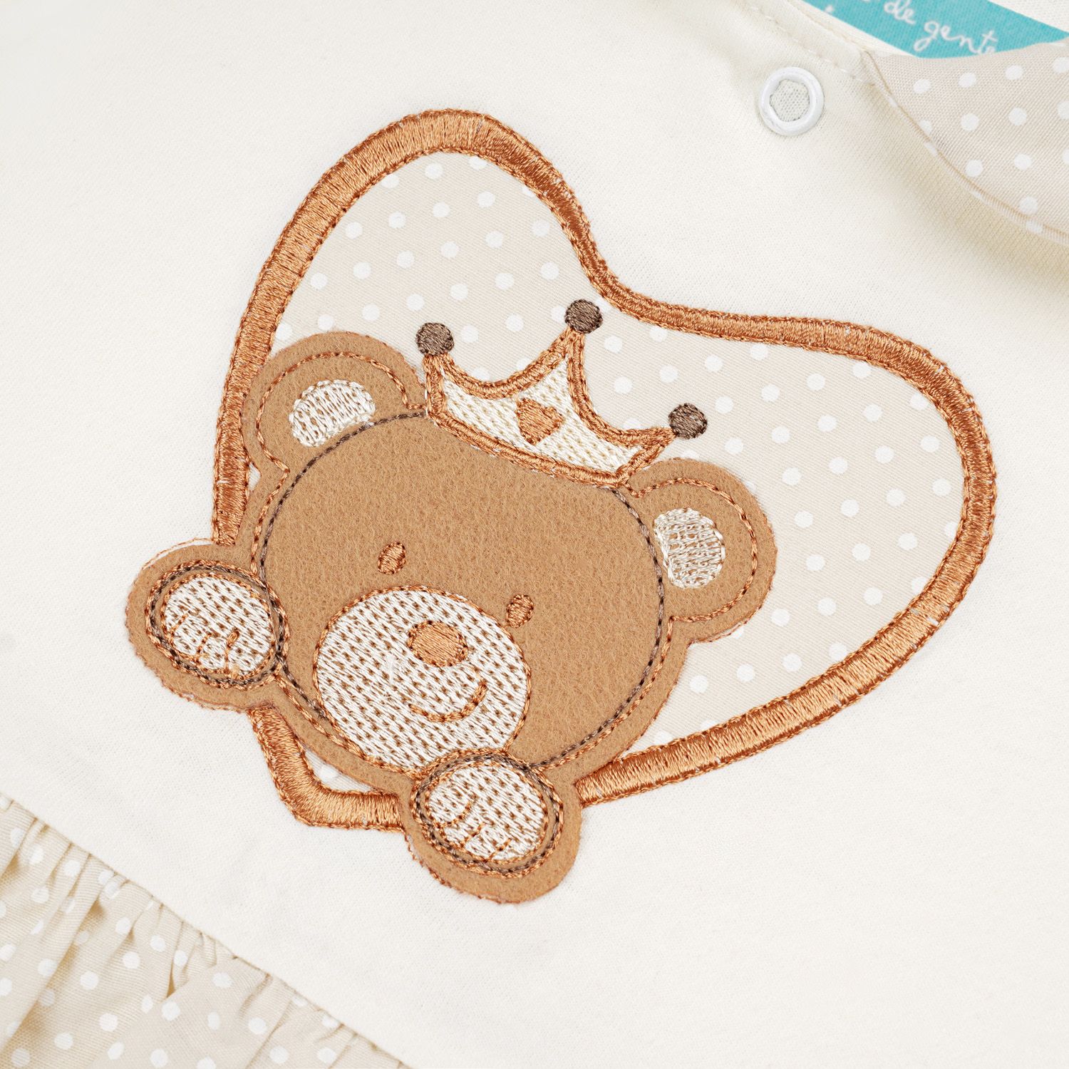 Saída Maternidade Ursinha Princesa Poá Amarelo Camomila 02 Peças