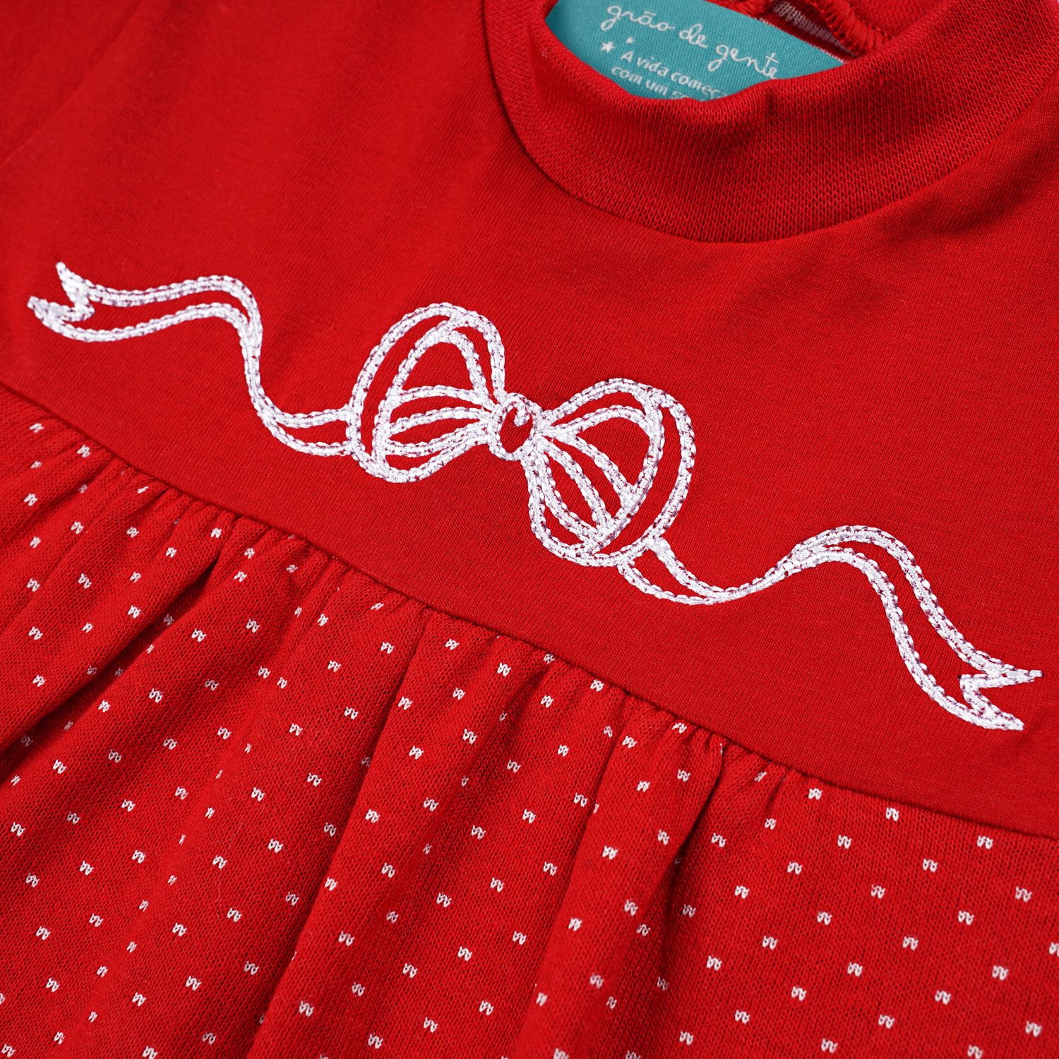 Saída Maternidade Lacinho Vermelho 02 Peças