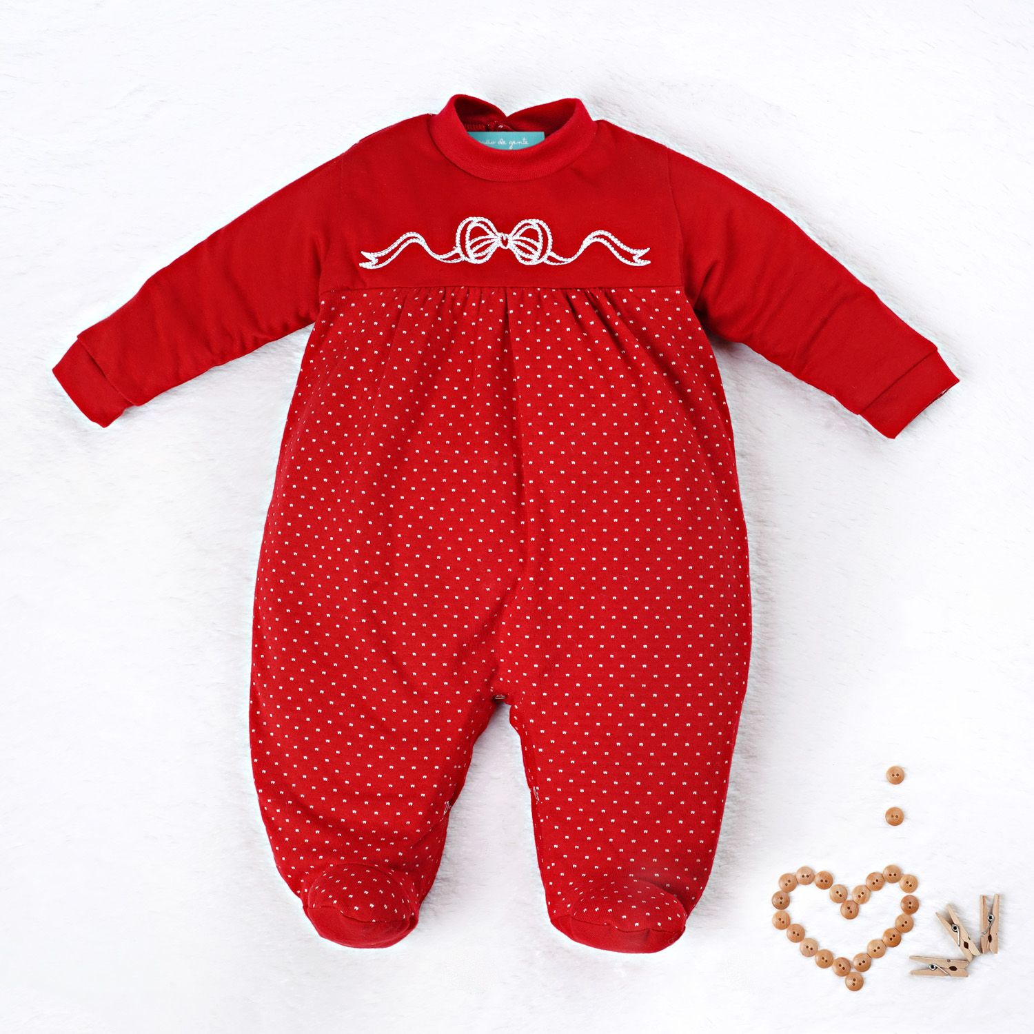 Saída Maternidade Lacinho Vermelho 02 Peças