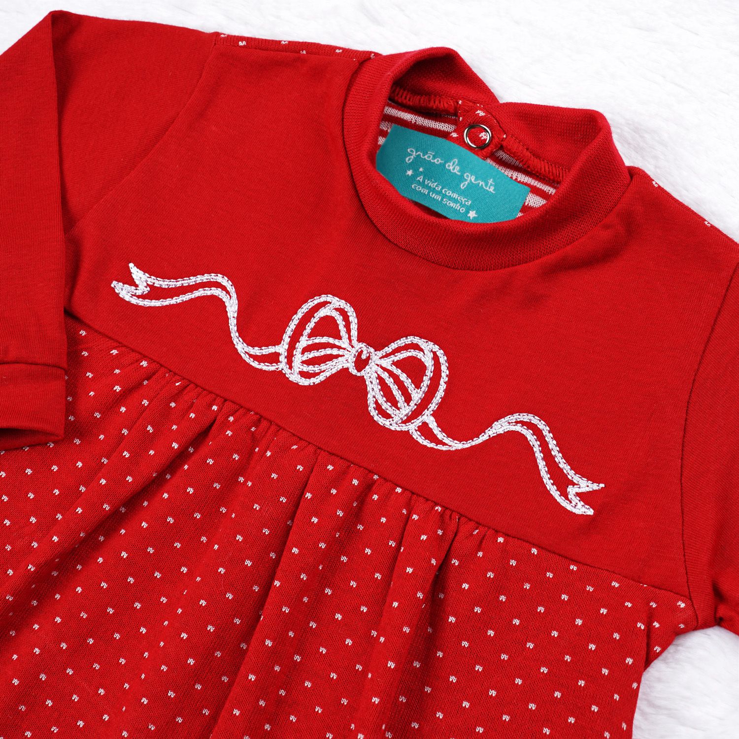 Saída Maternidade Lacinho Vermelho 02 Peças