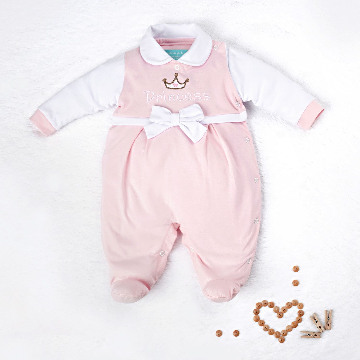 Saída Maternidade Baby Princess Rosa 02 Peças