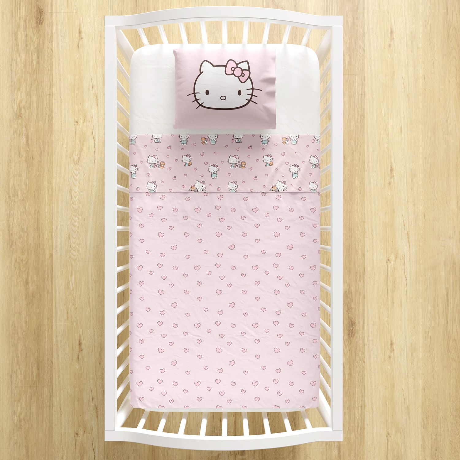 Jogo de Lençol Berço Hello Kitty