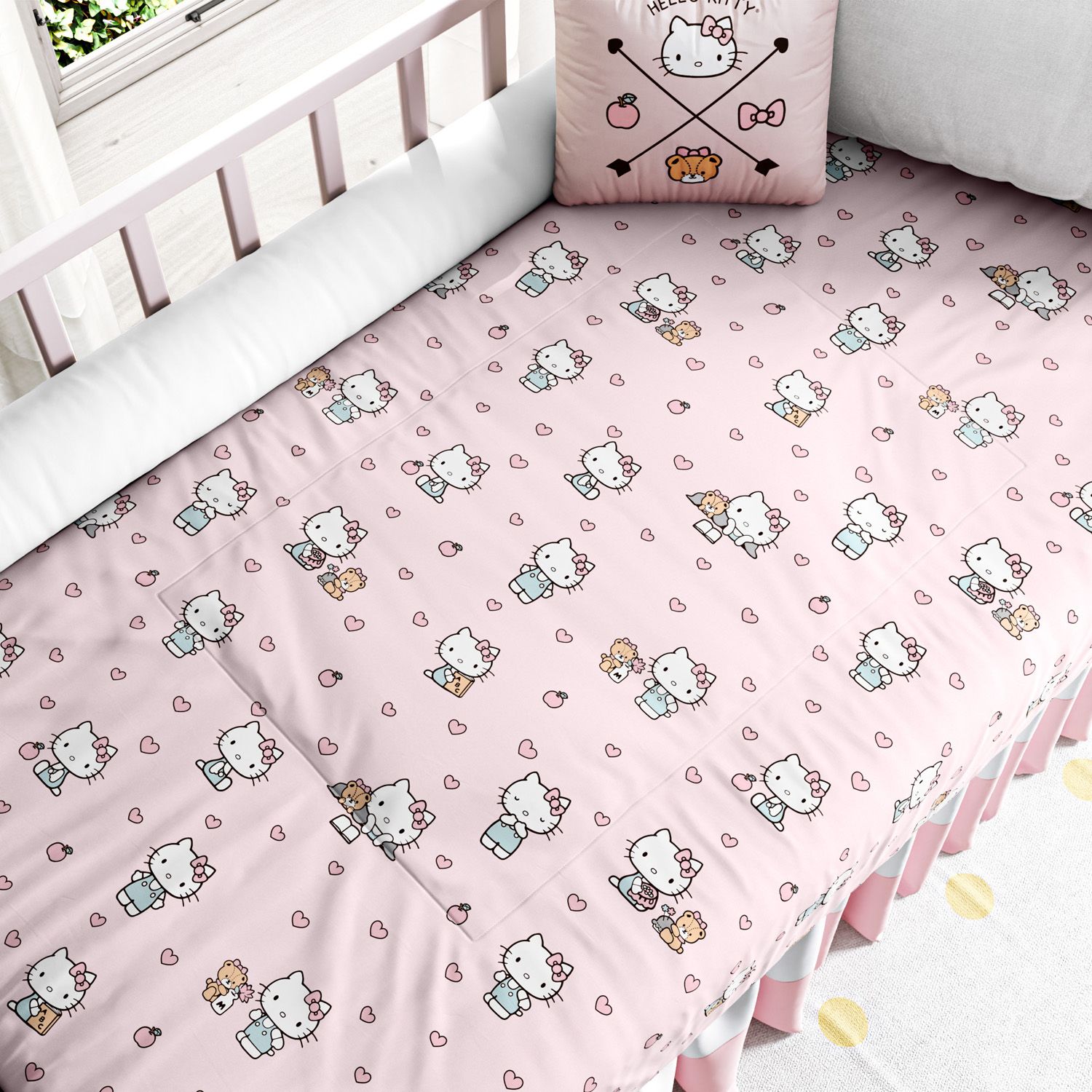 Edredom de Berço Hello Kitty Branco