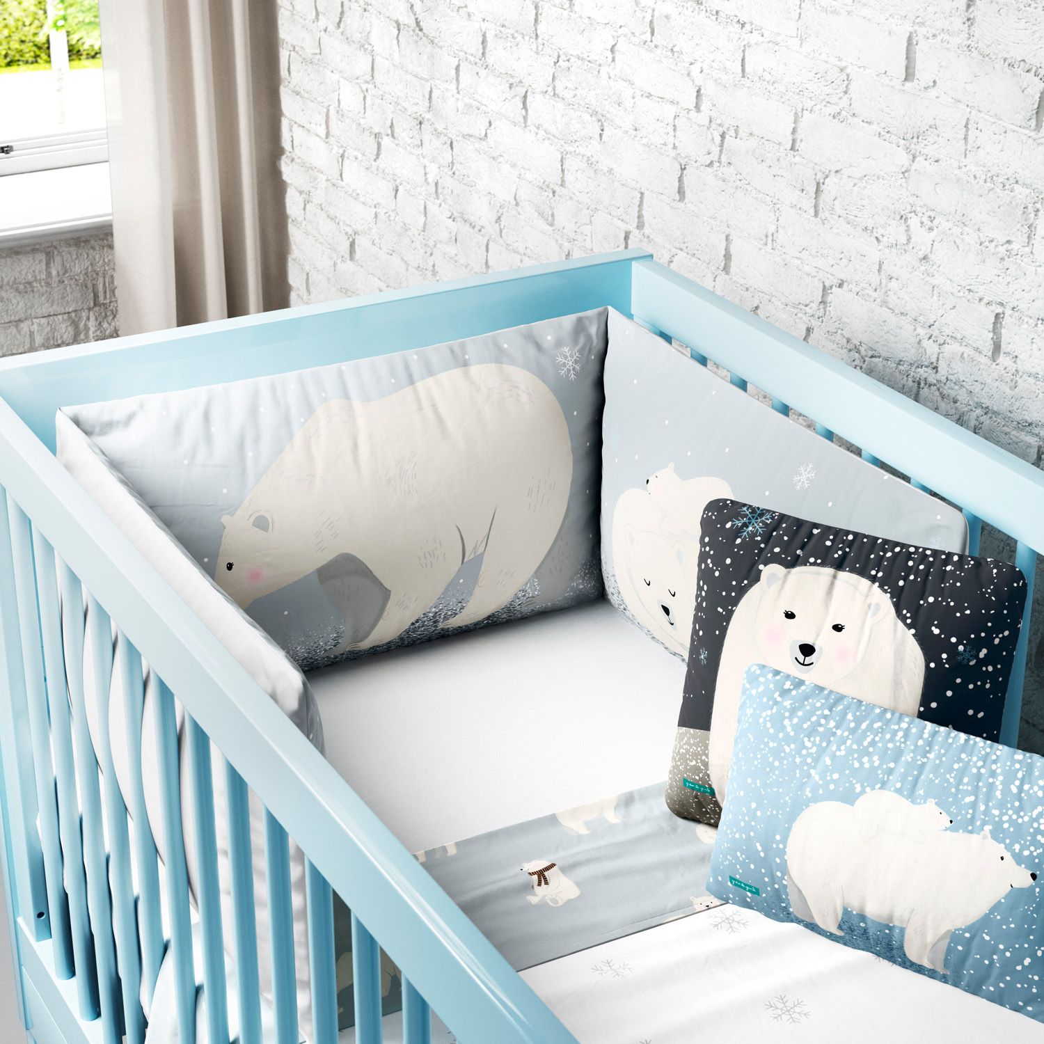 Kit Berço Dobrável 2 em 1 Ursinho Polar