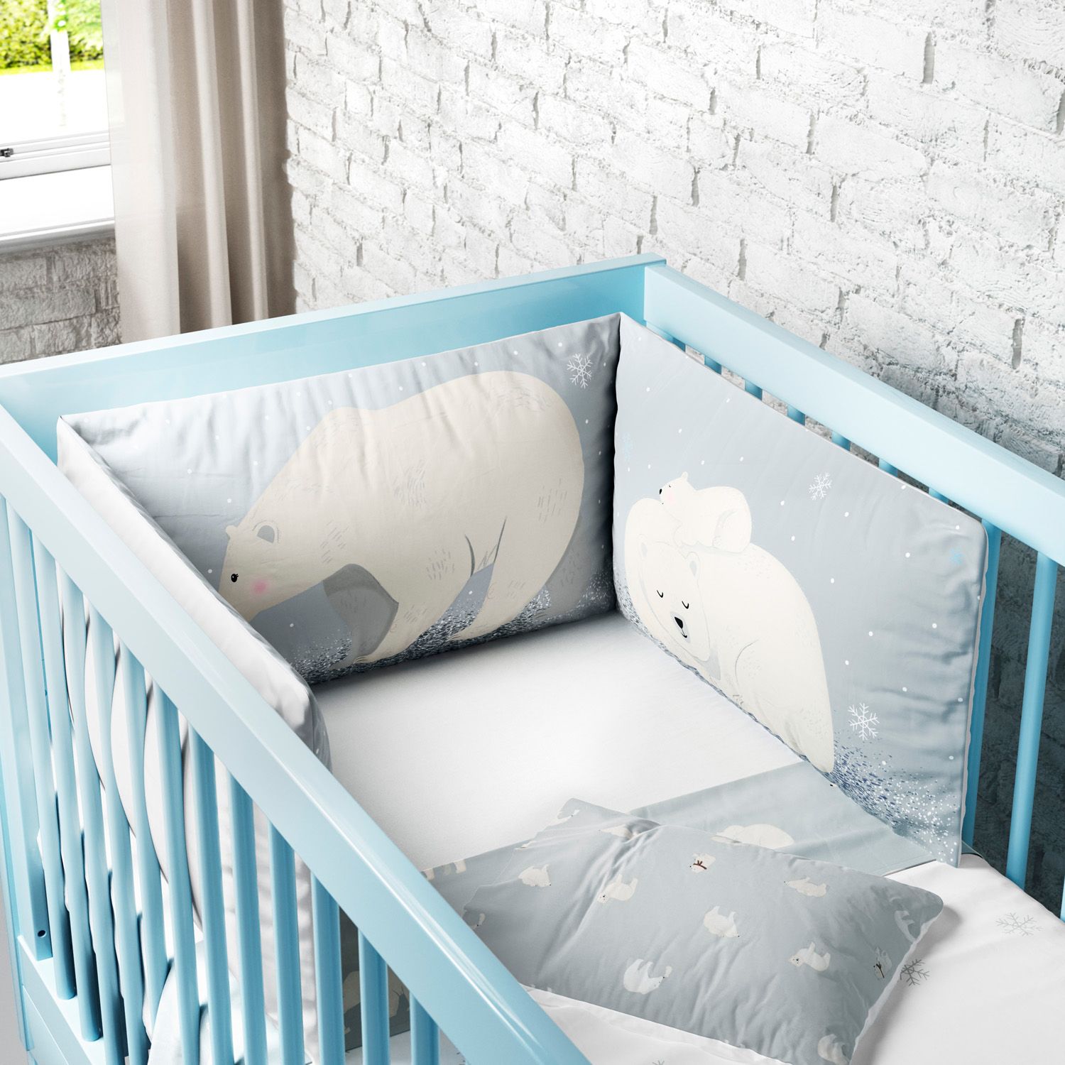 Kit Berço Dobrável 2 em 1 Ursinho Polar