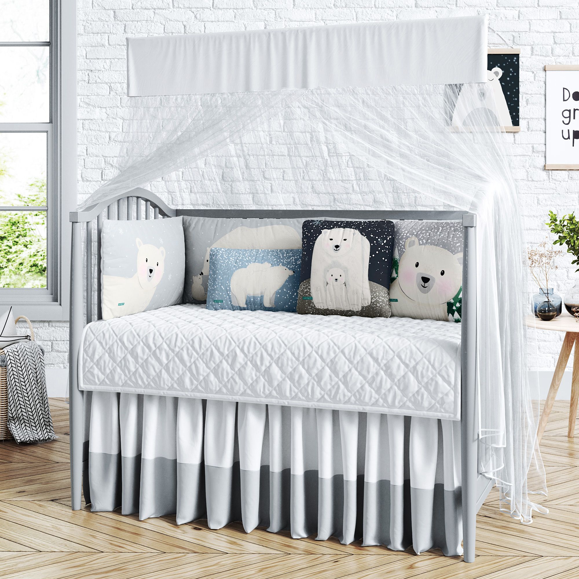 Kit Berço Dobrável 2 em 1 Ursinho Polar