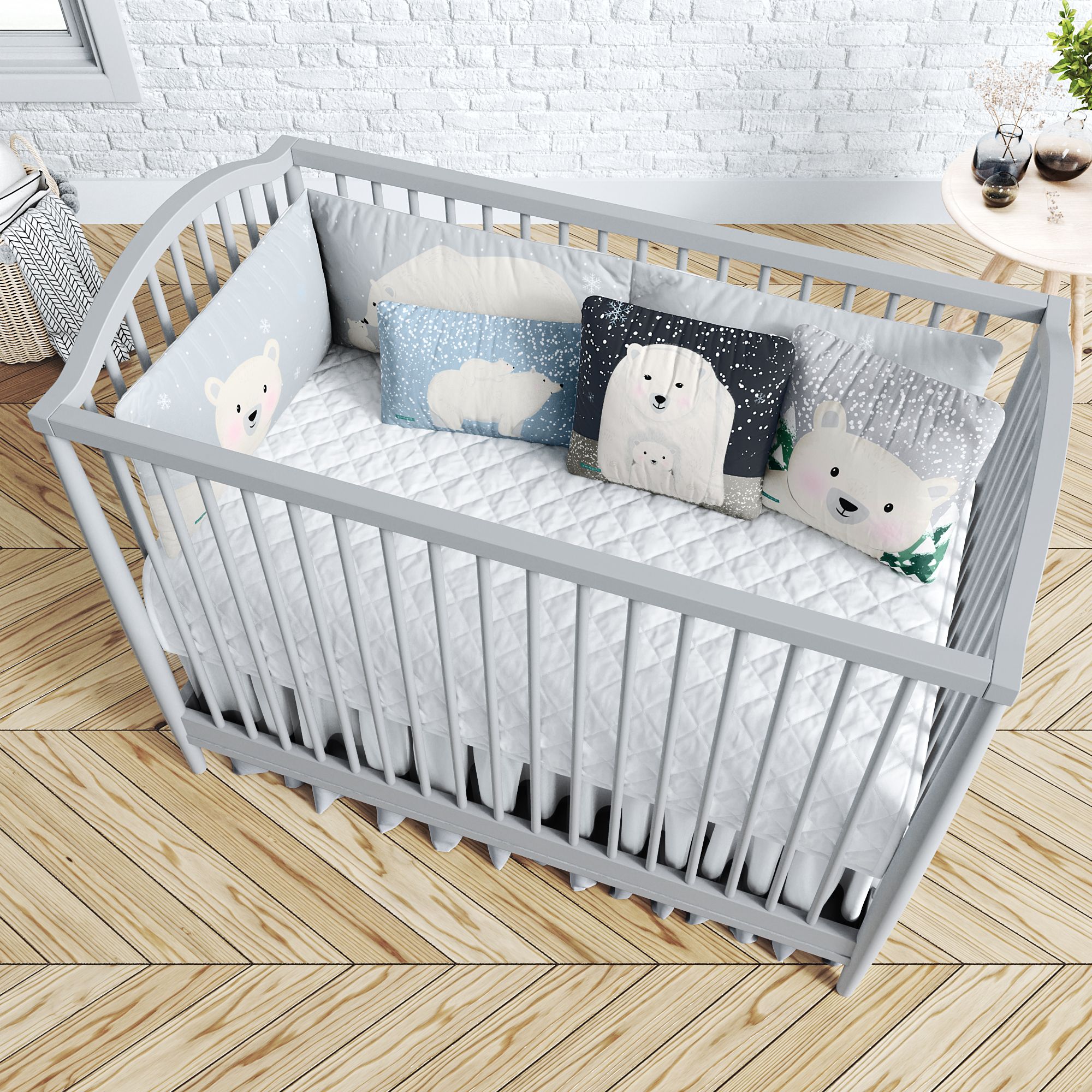 Kit Berço Dobrável 2 em 1 Ursinho Polar